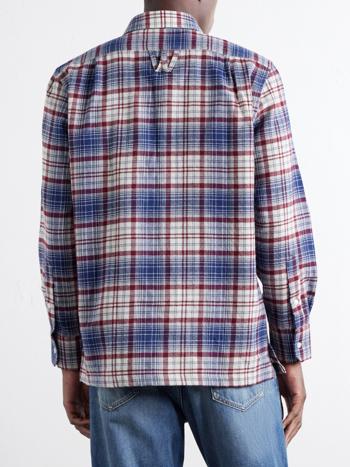 Checked Brushed Virgin Wool-Flannel Shirt