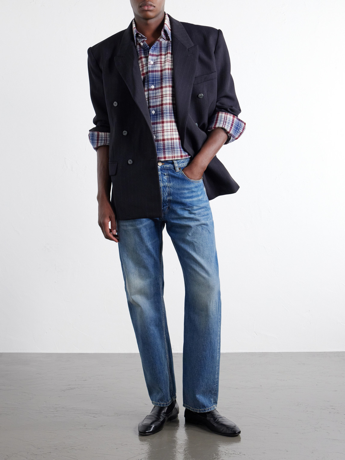 Checked Brushed Virgin Wool-Flannel Shirt