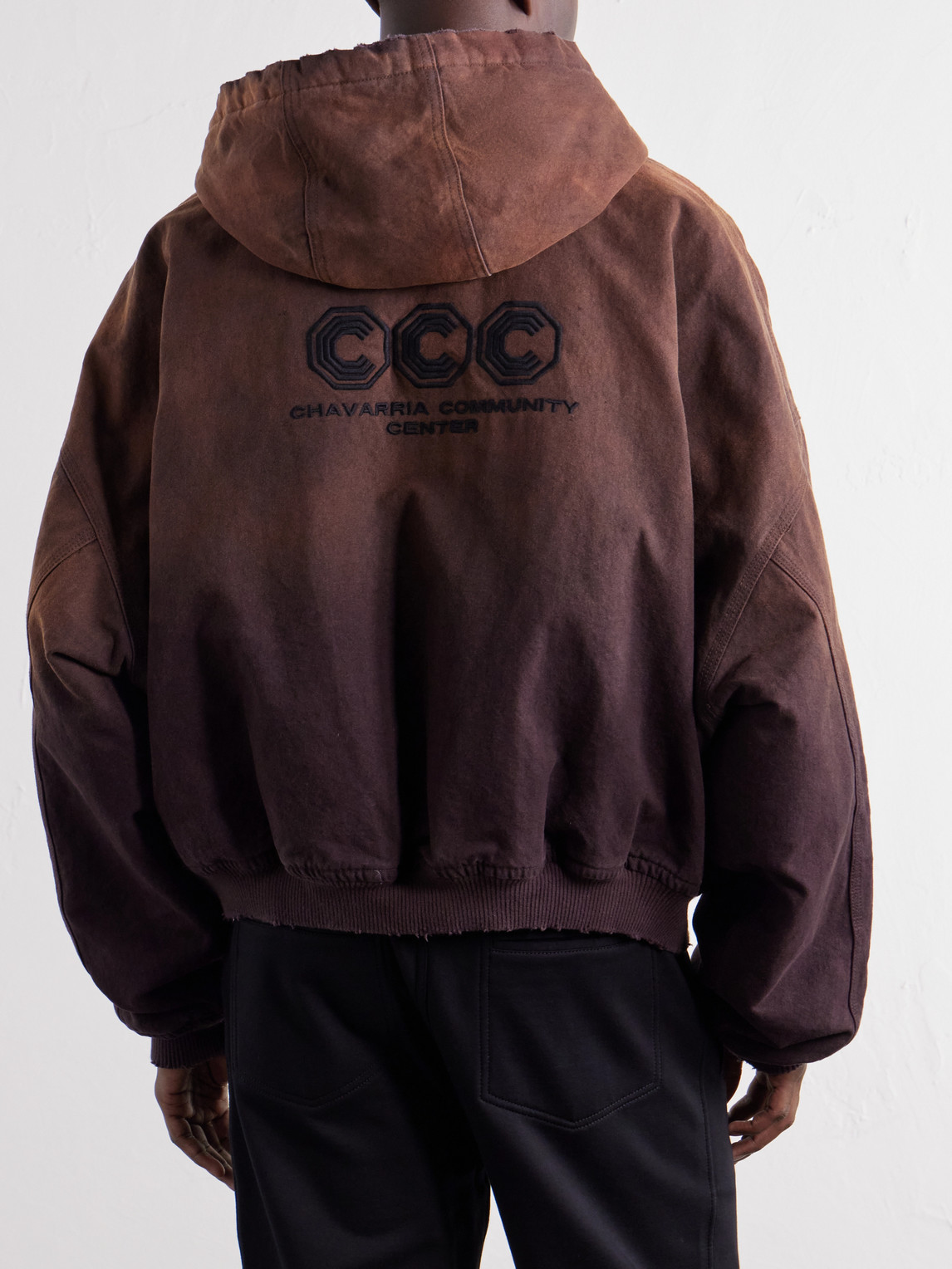 Juggernaut Logo-Embroidered Ombré Cotton-Canvas Bomber Jacket