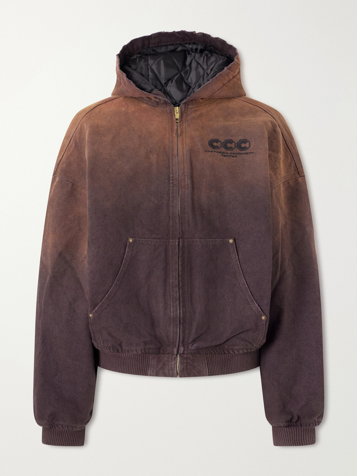 Juggernaut Logo-Embroidered Ombré Cotton-Canvas Bomber Jacket