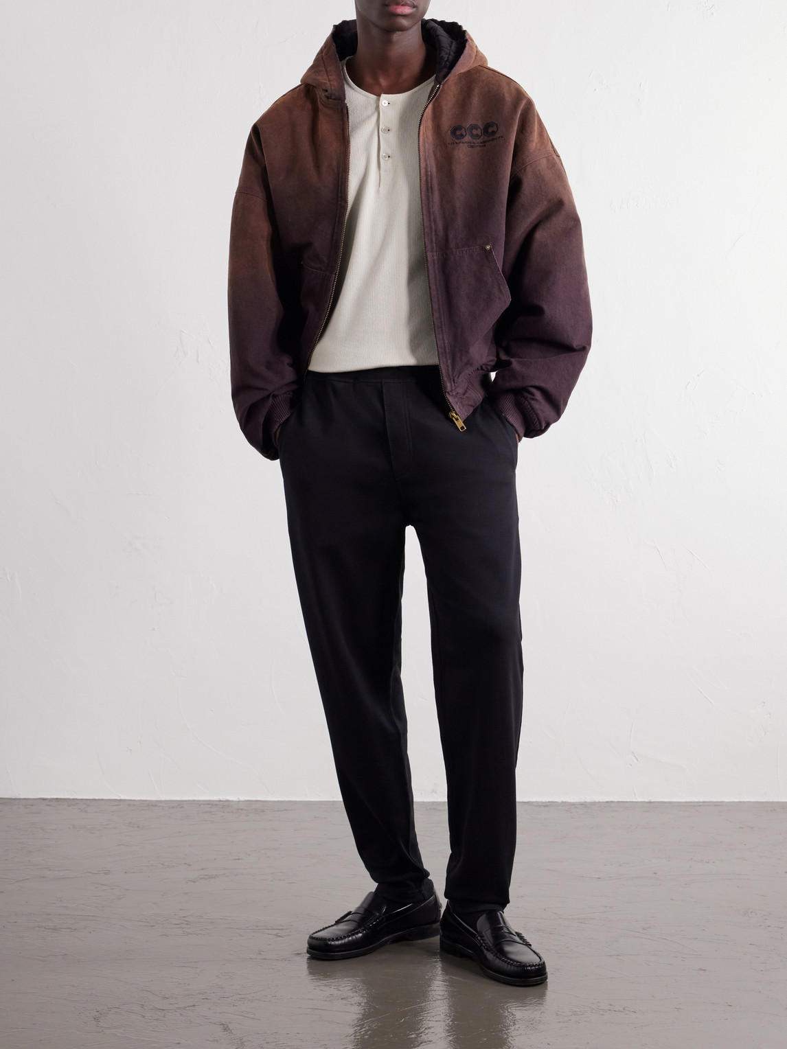 Juggernaut Logo-Embroidered Ombré Cotton-Canvas Bomber Jacket