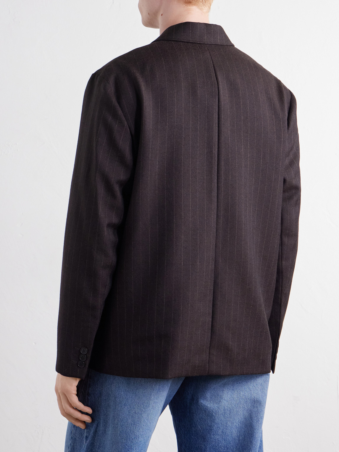 Joe 10078 Pinstriped Wool-Twill Suit Jacket