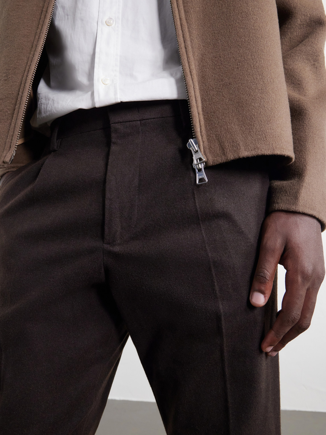Bill 1067 Tapered Pleated Brushed Twill Chinos