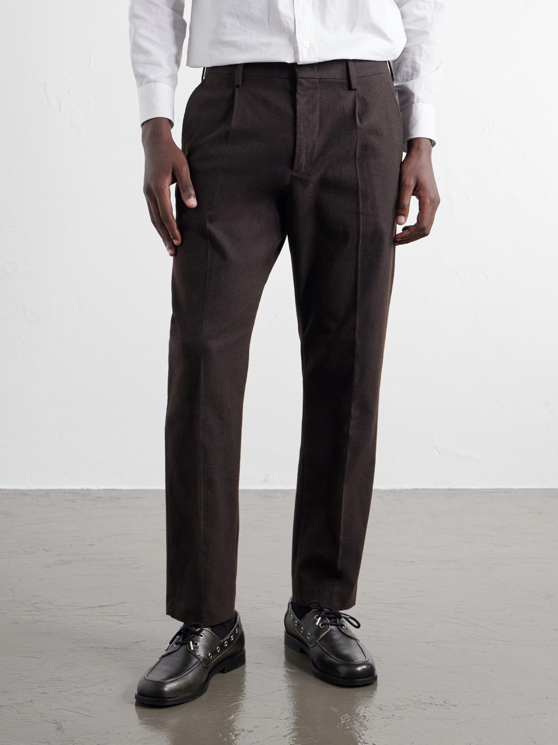 Bill 1067 Tapered Pleated Brushed Twill Chinos