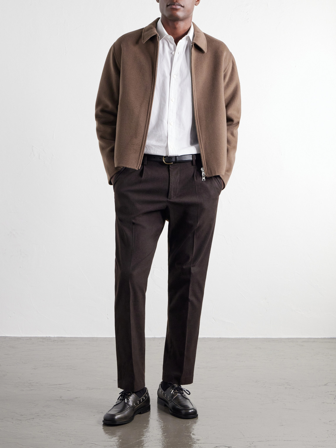 Bill 1067 Tapered Pleated Brushed Twill Chinos