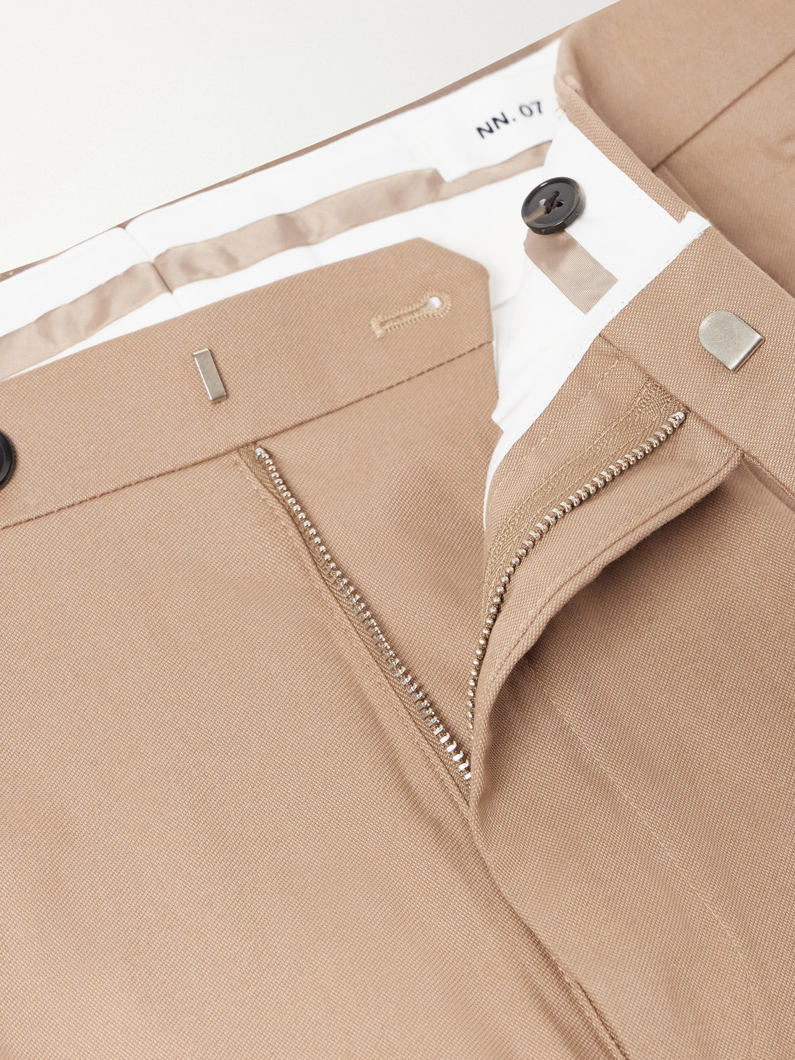 Robin 10076 Straight-Leg Organic Stretch-Cotton Dobby Trousers