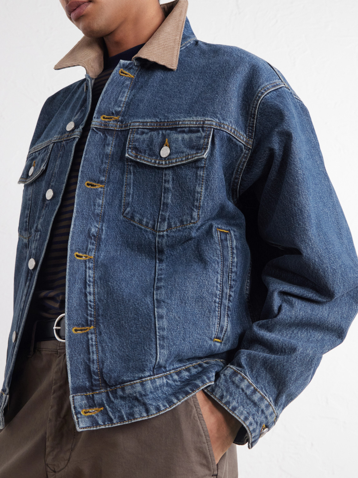 Roy 1847 Organic Corduroy-Trimmed Denim Jacket