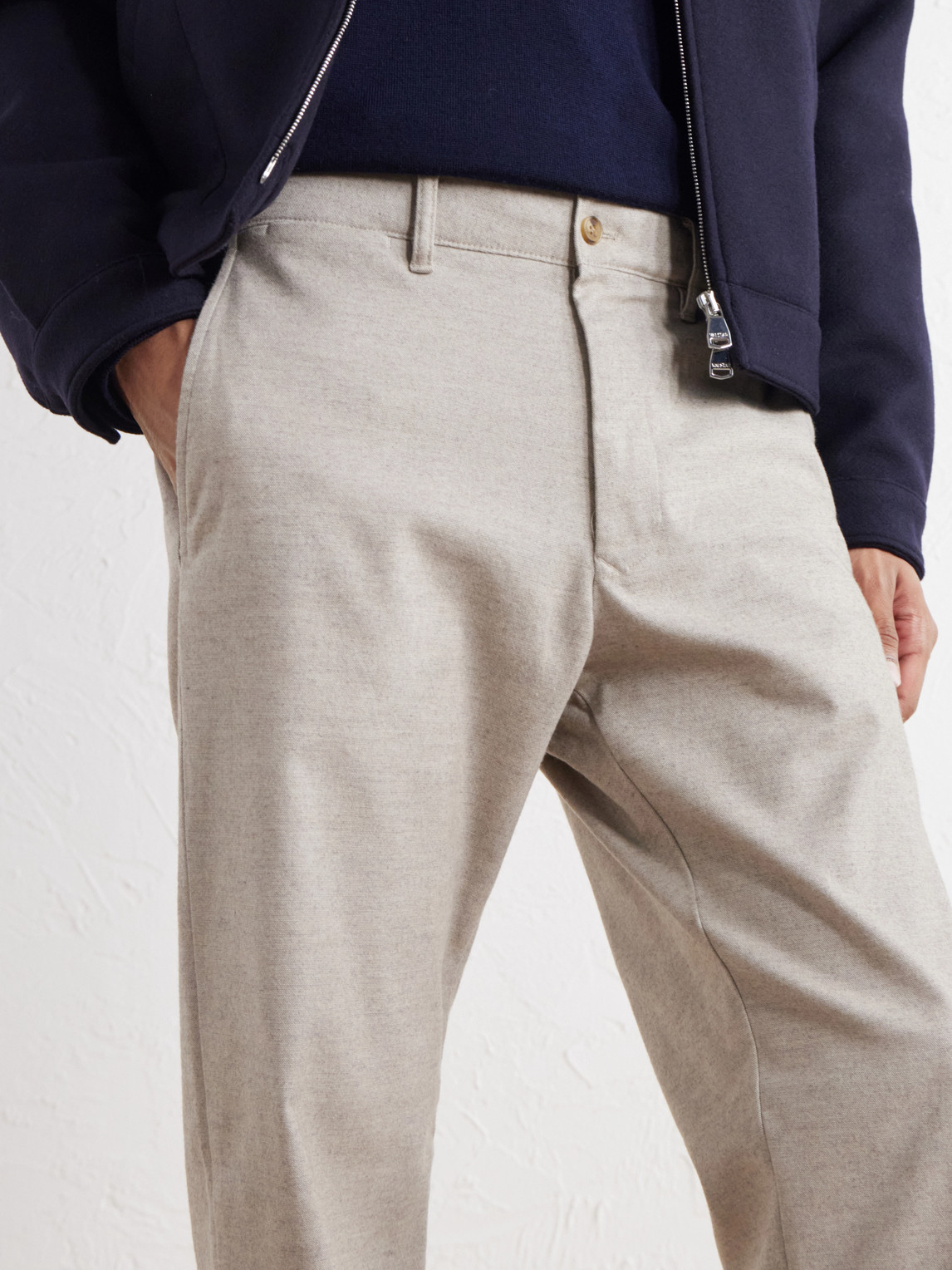 Aden 1067 Straight-Leg Recycled Grain De Poudre Trousers