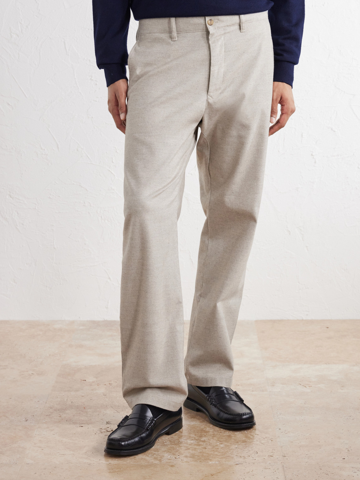 Aden 1067 Straight-Leg Recycled Grain De Poudre Trousers