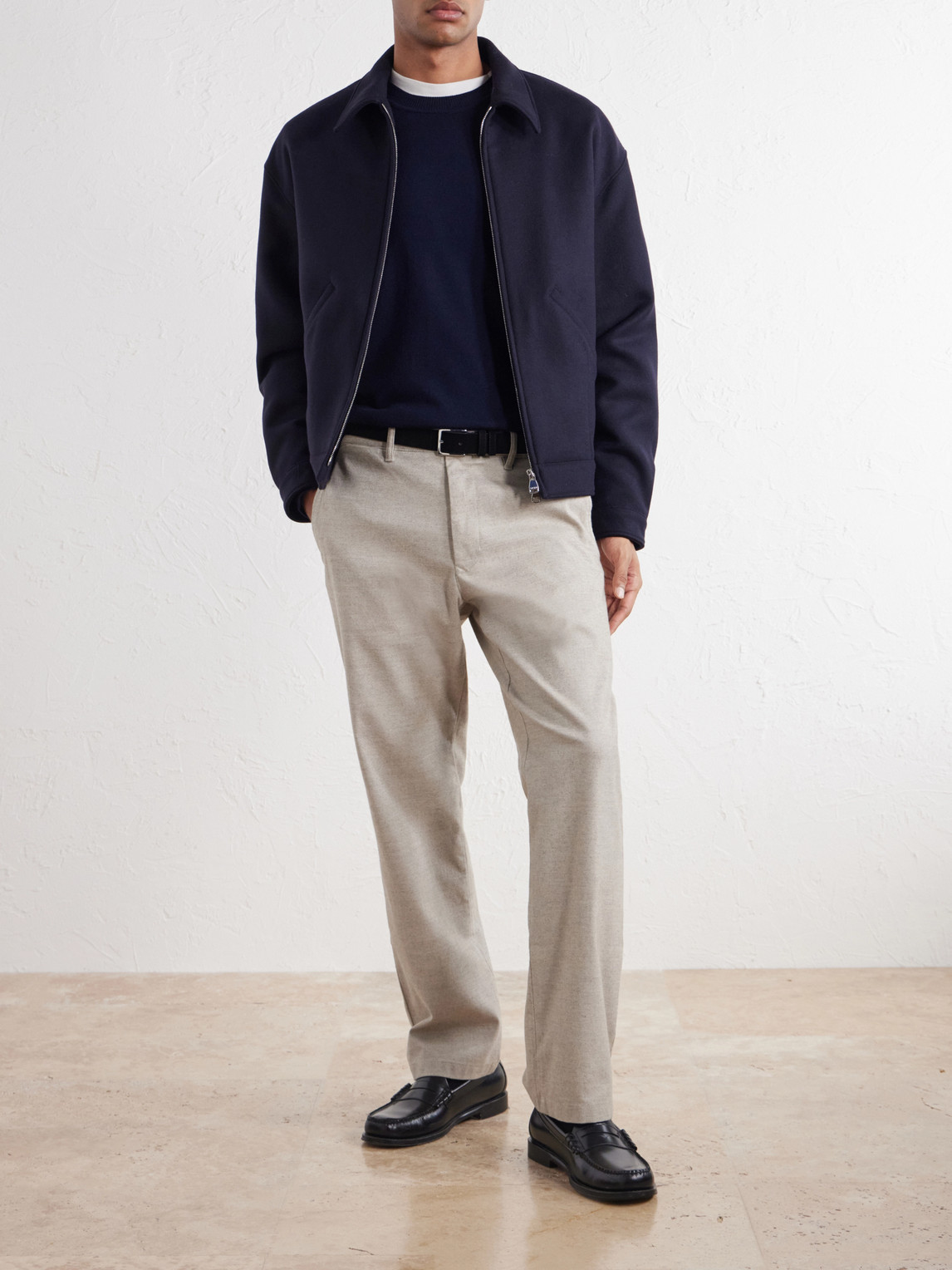 Aden 1067 Straight-Leg Recycled Grain De Poudre Trousers