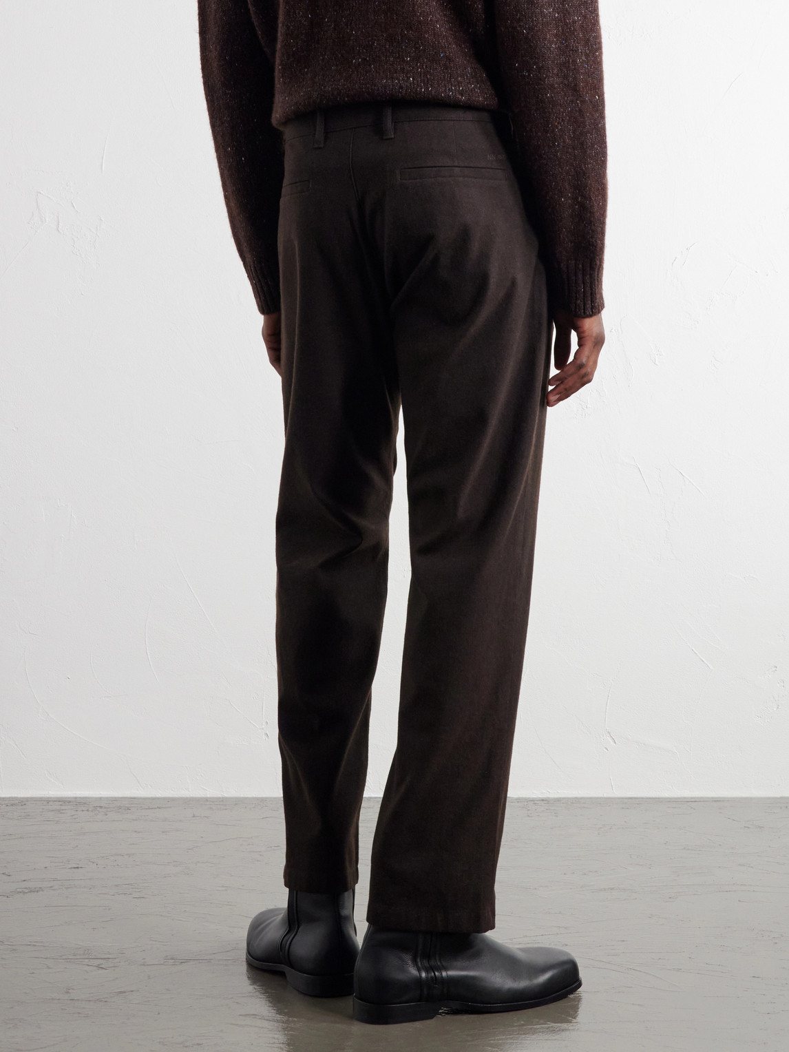 Aden Straight-Leg Grain De Poudre Trousers