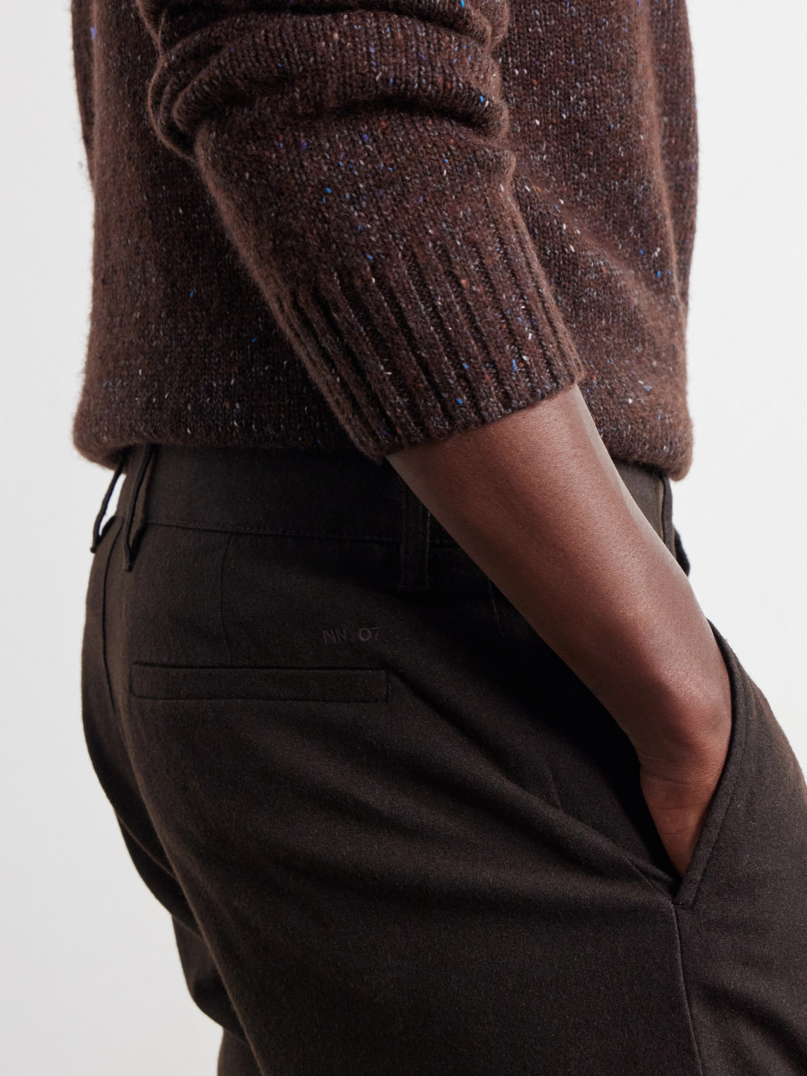 Aden Straight-Leg Grain De Poudre Trousers