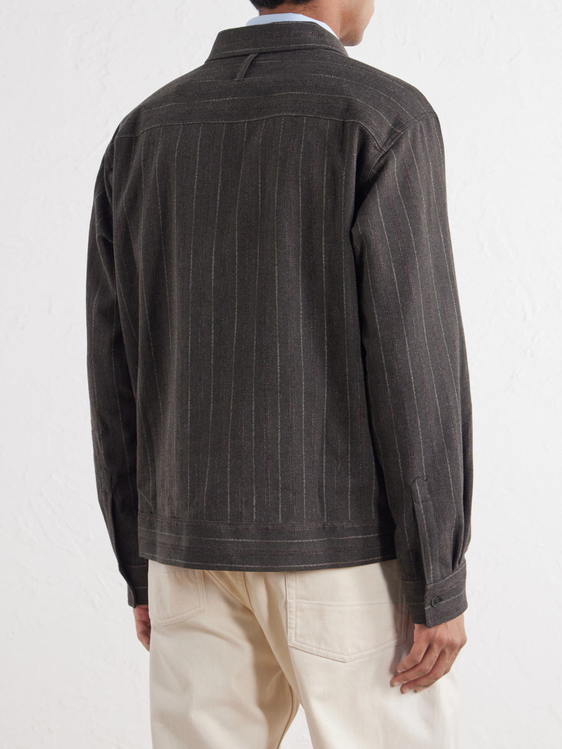Reed 50091 Striped Cotton-Blend Overshirt