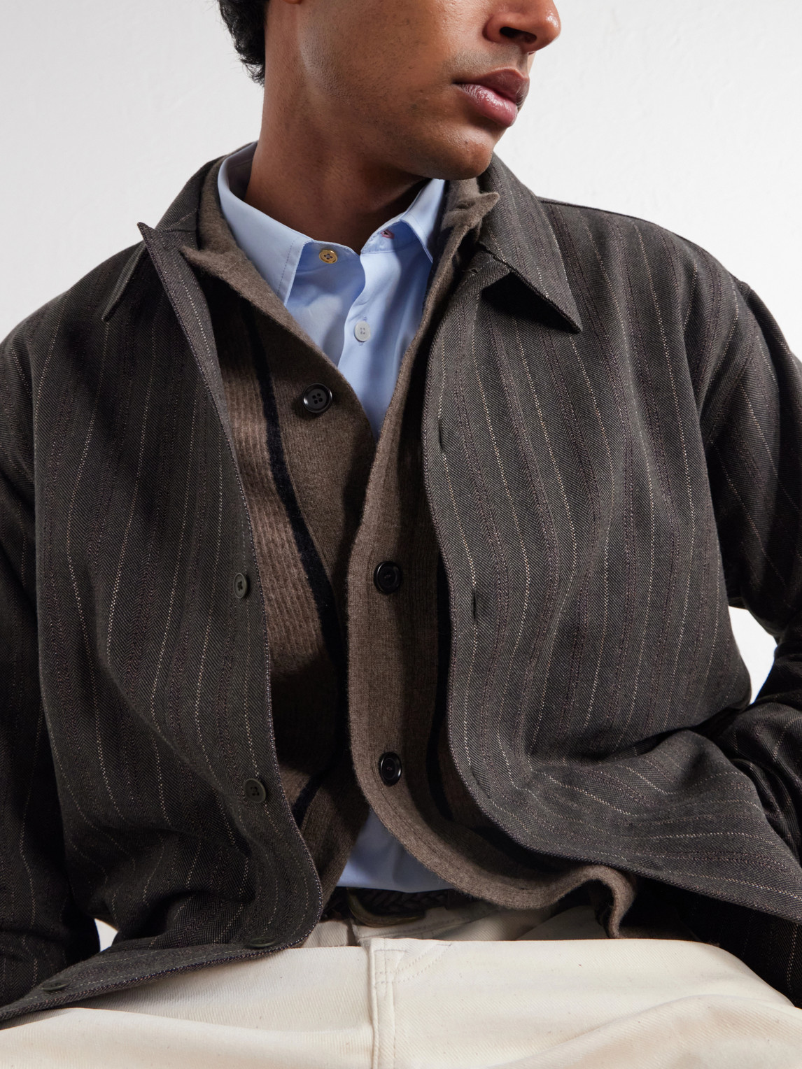 Reed 50091 Striped Cotton-Blend Overshirt