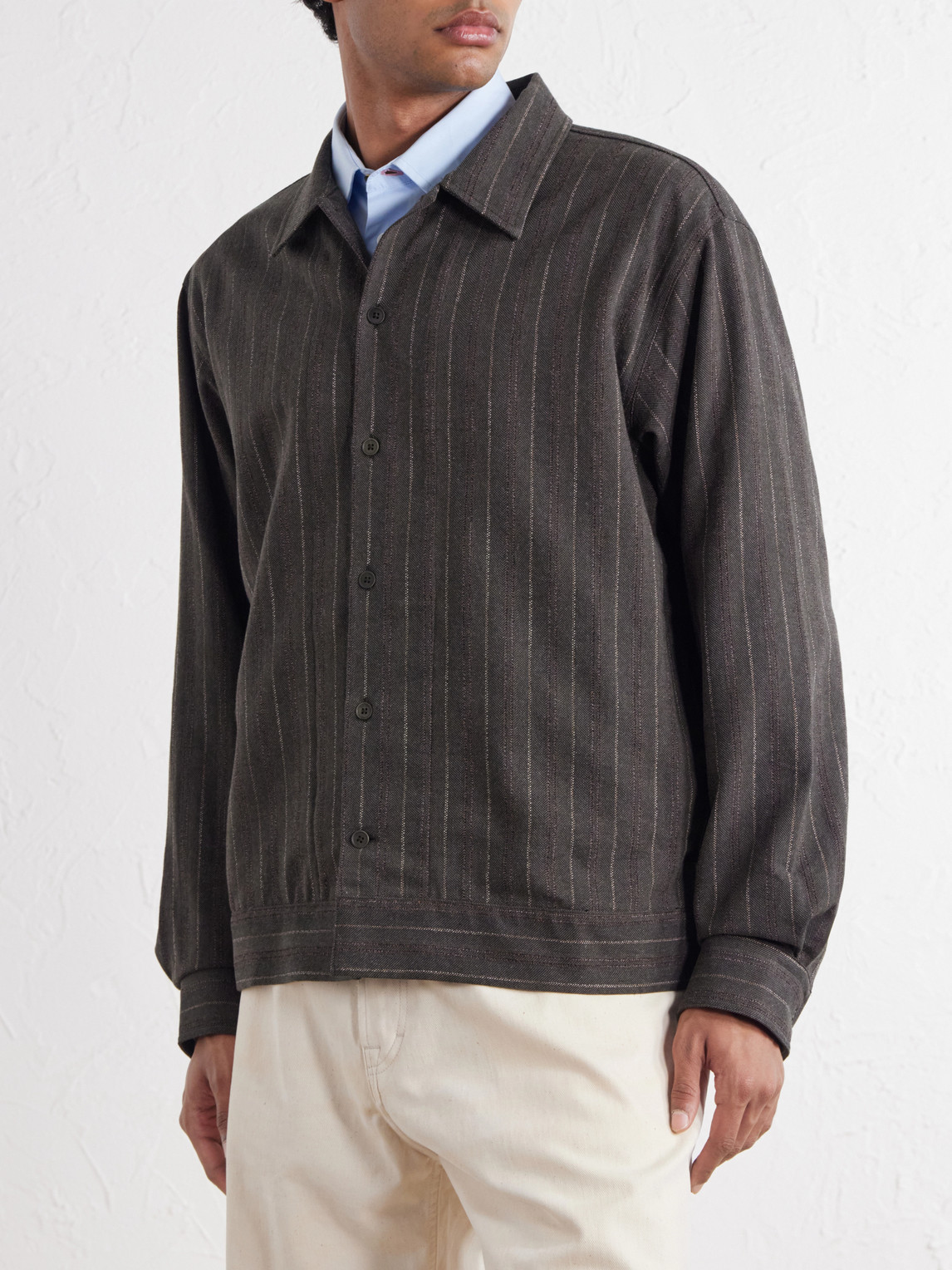 Reed 50091 Striped Cotton-Blend Overshirt