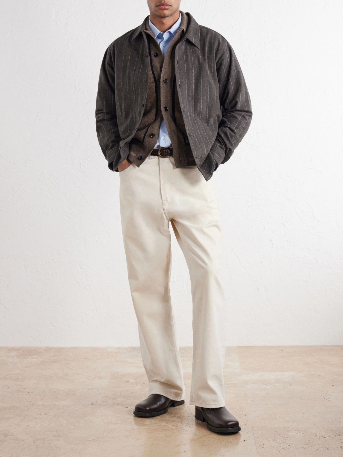 Reed 50091 Striped Cotton-Blend Overshirt