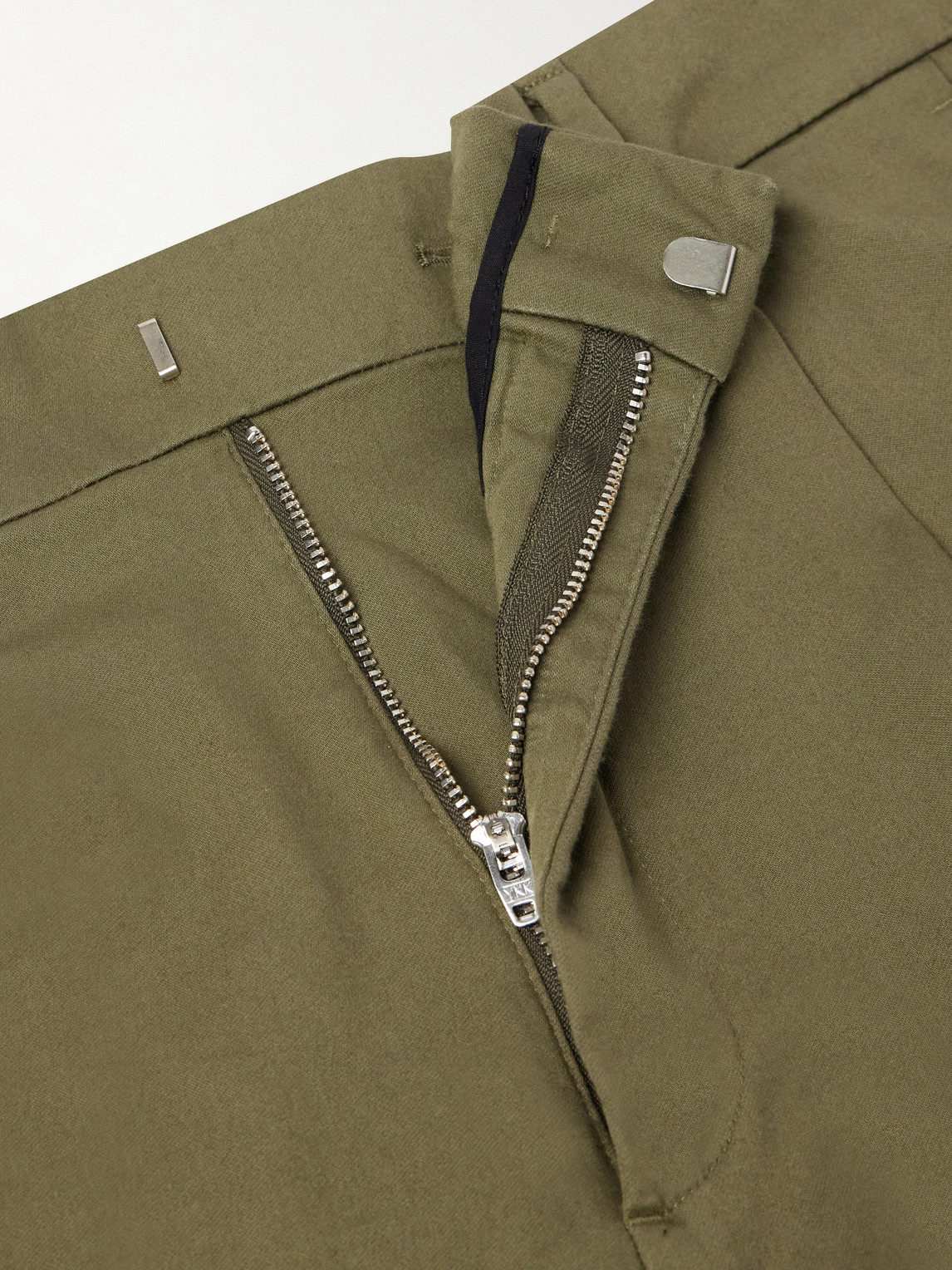 Kay 1420 Wide-Leg Pleated Organic Cotton-Blend Twill Trousers