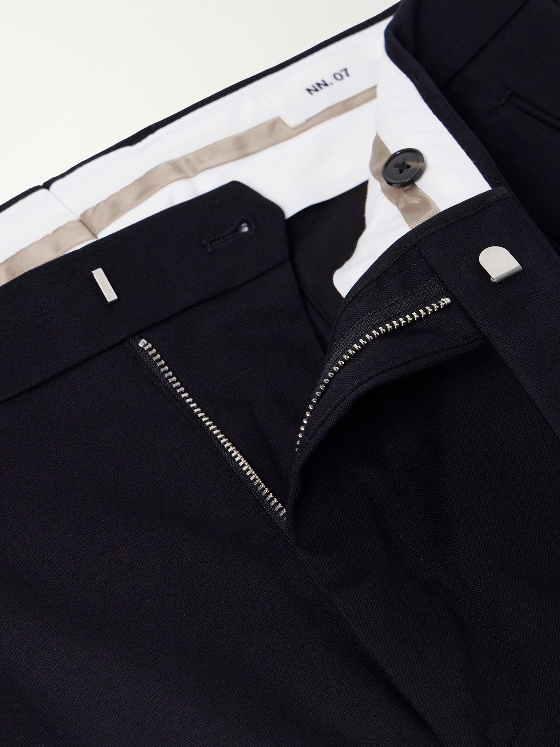 Robin 10076 Straight-Leg Organic Stretch-Cotton Dobby Trousers