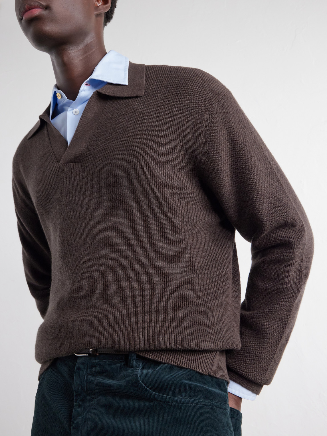 Hope Rib 60060 Organic Cotton And Cashmere-Blend Polo Shirt