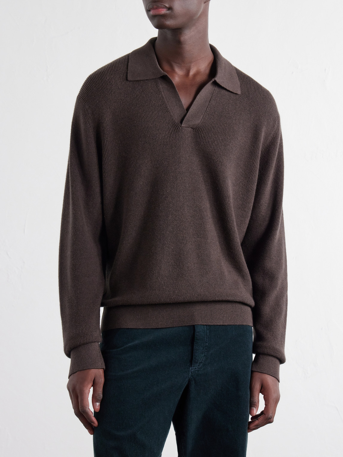 Hope Rib 60060 Organic Cotton And Cashmere-Blend Polo Shirt