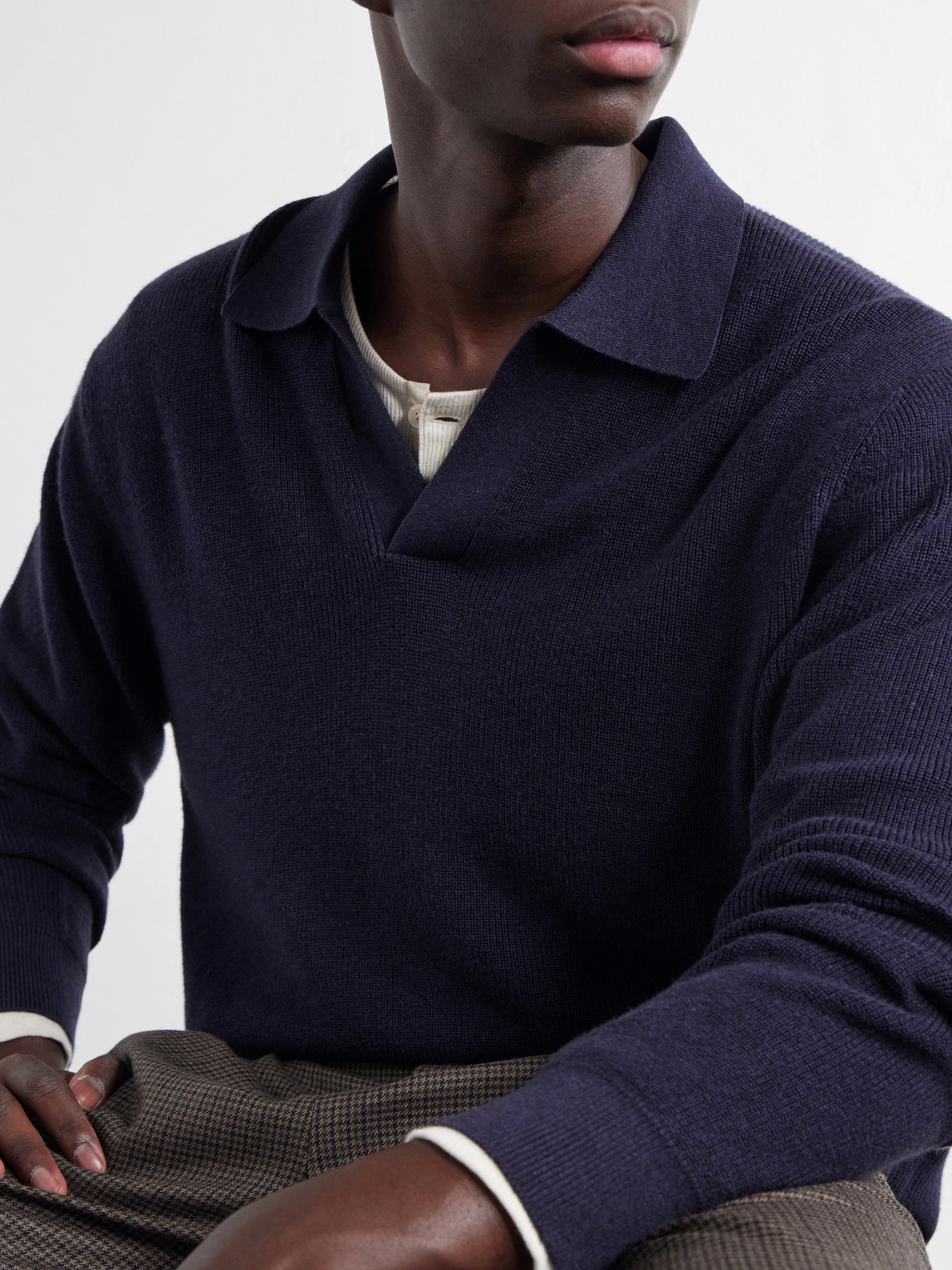 Hope Rib 60060 Organic Cotton And Cashmere-Blend Polo Shirt