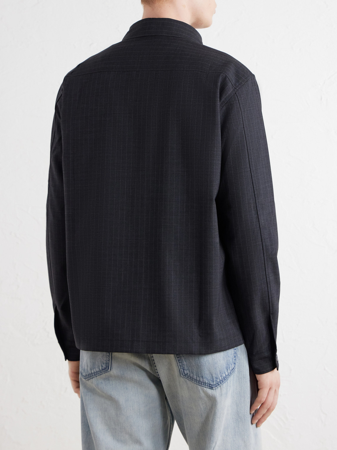 Zander 10037 Pinstriped Stretch-Hopsack Jacket