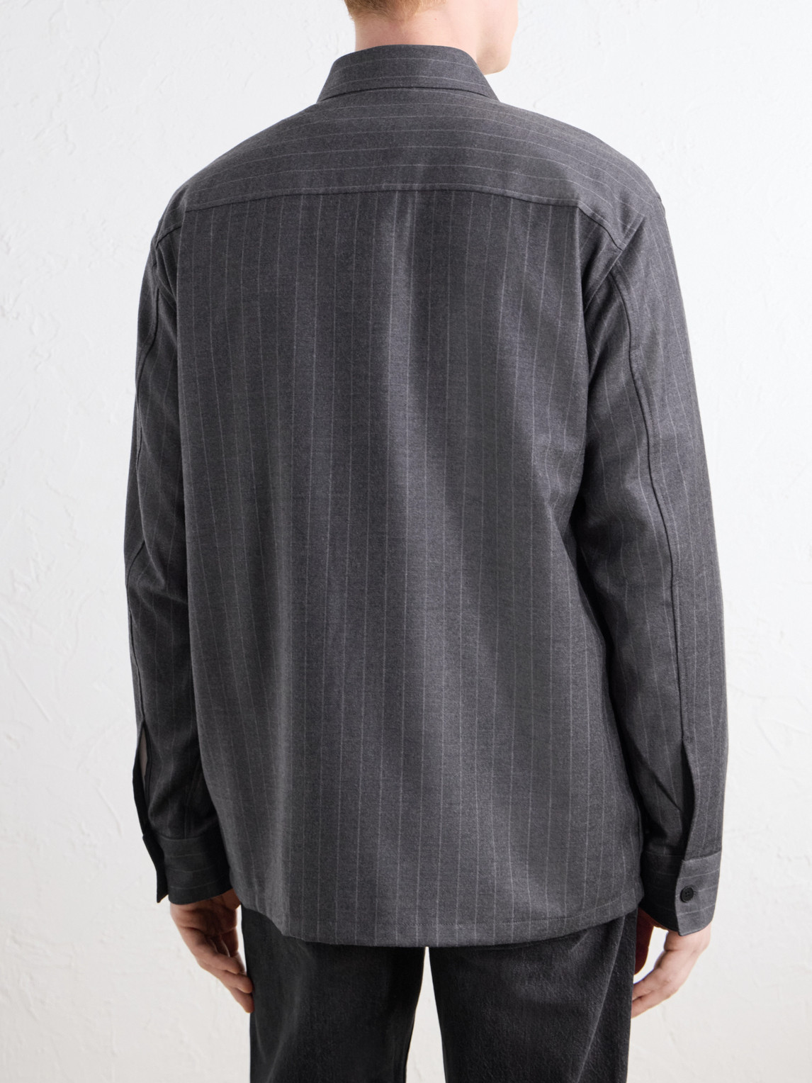 Freddy 10052 Pinstriped Wool-Blend Flannel Shirt