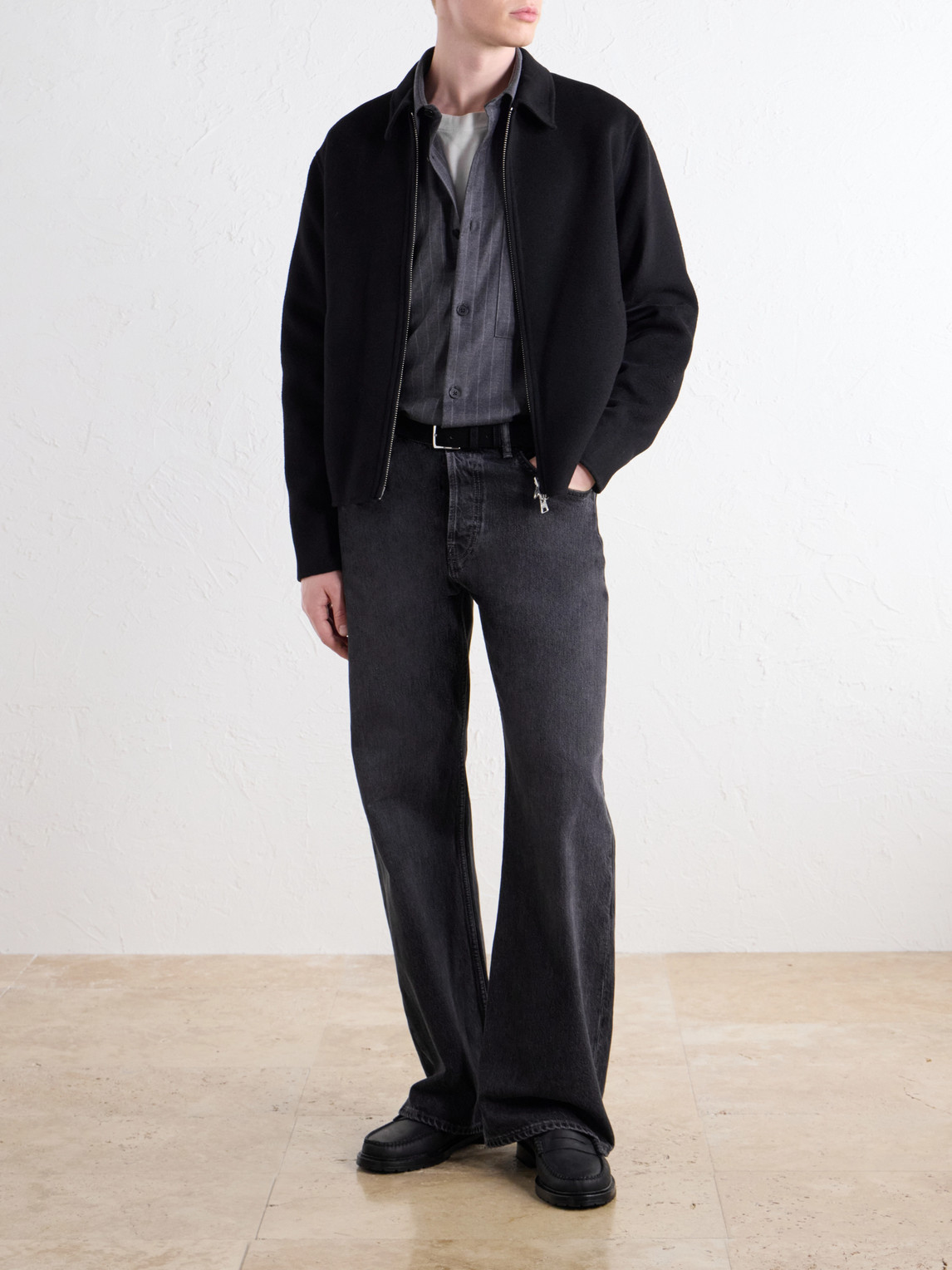 Freddy 10052 Pinstriped Wool-Blend Flannel Shirt