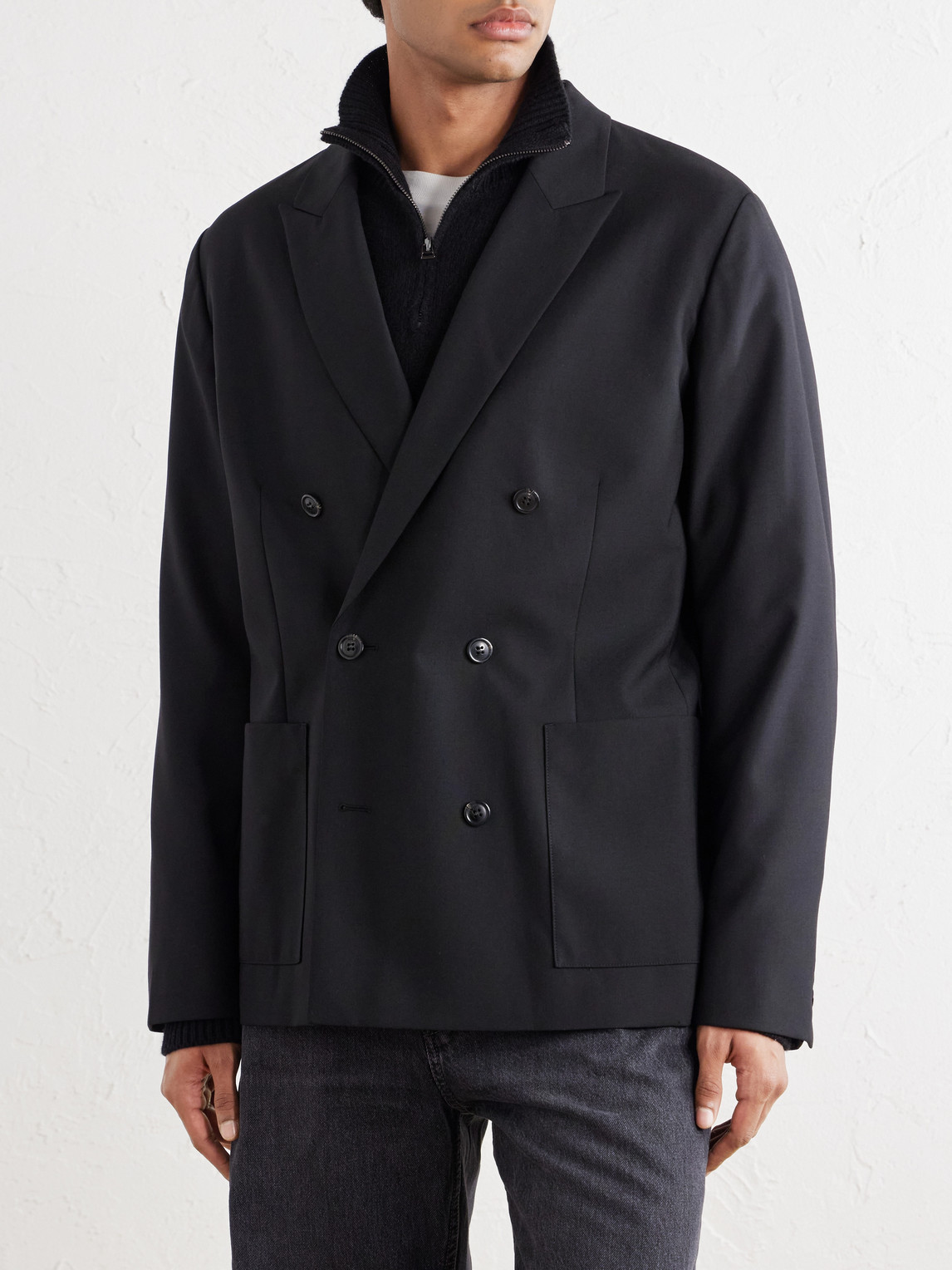 Jordin 10037 Double-Breasted Woven Blazer