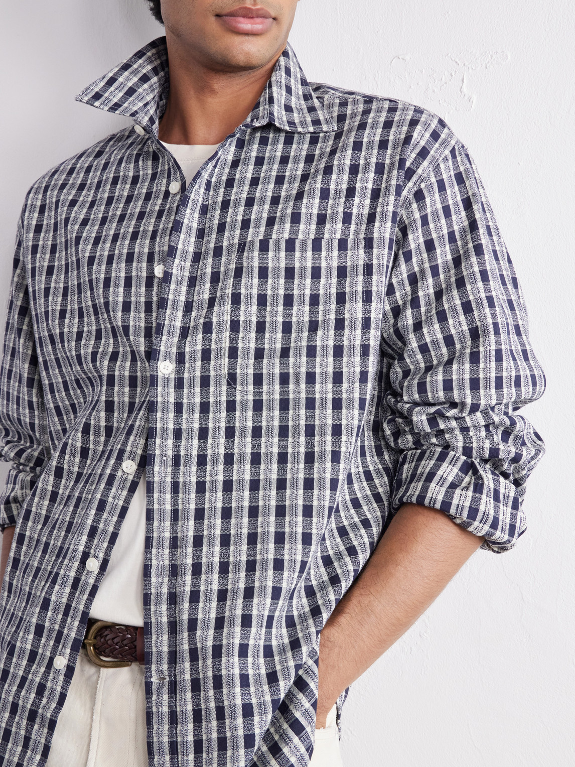 Deon 50007 Checked Mouliné Woven Organic Cotton Shirt