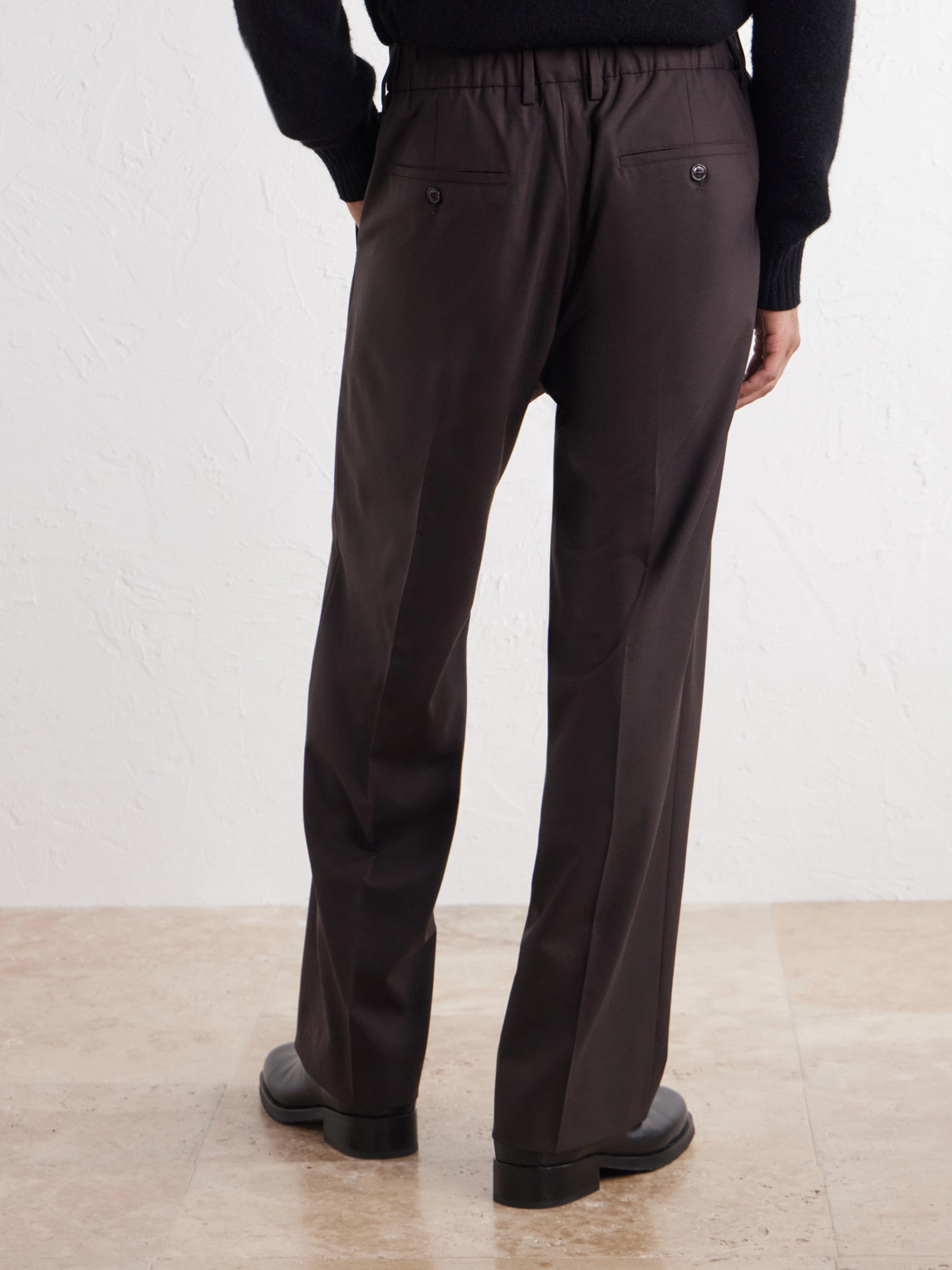 Kay 10037 Straight-Leg Pleated Woven Trousers