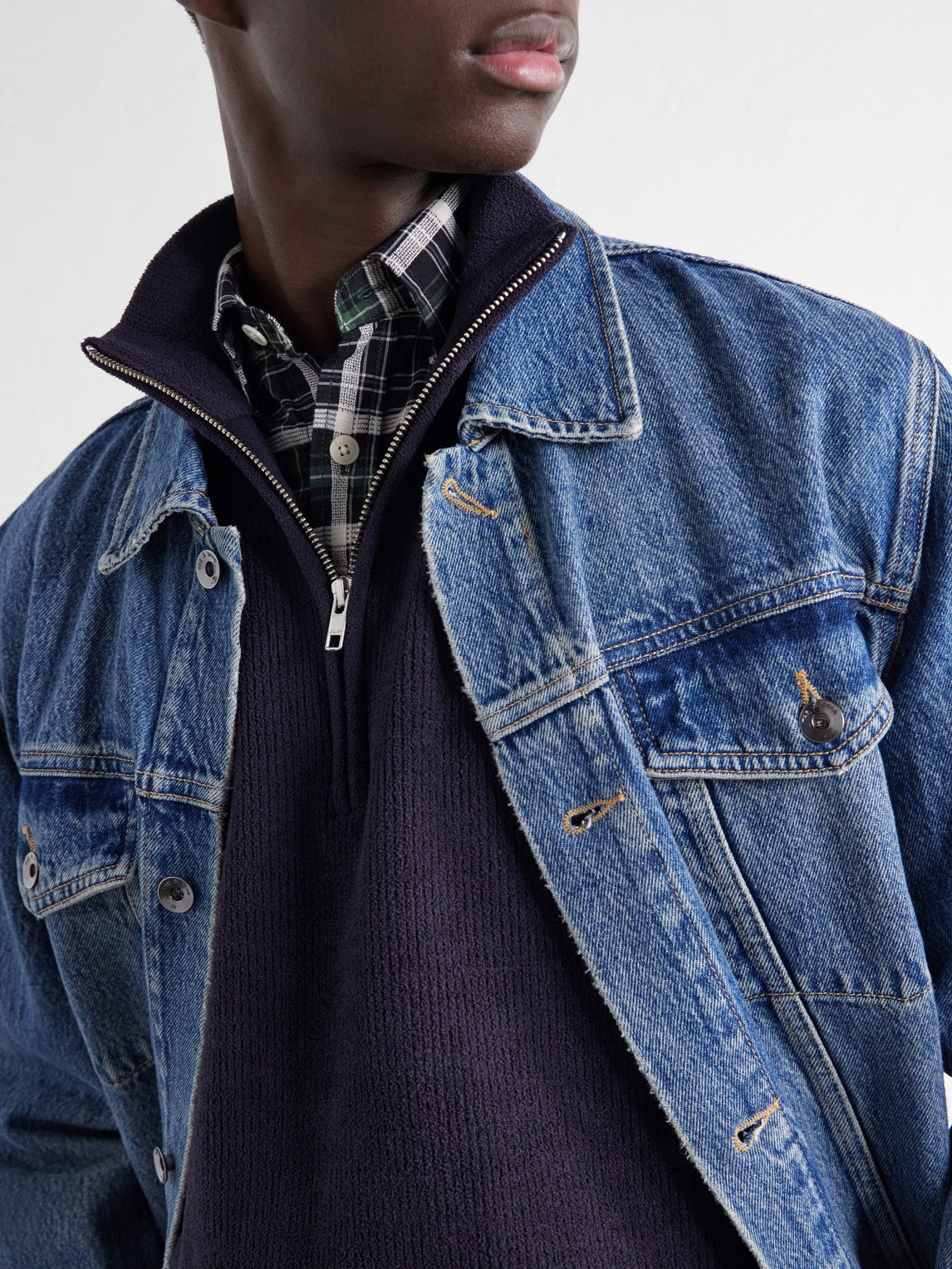 Danny 6429 Ribbed Chenille Half-Zip Sweater