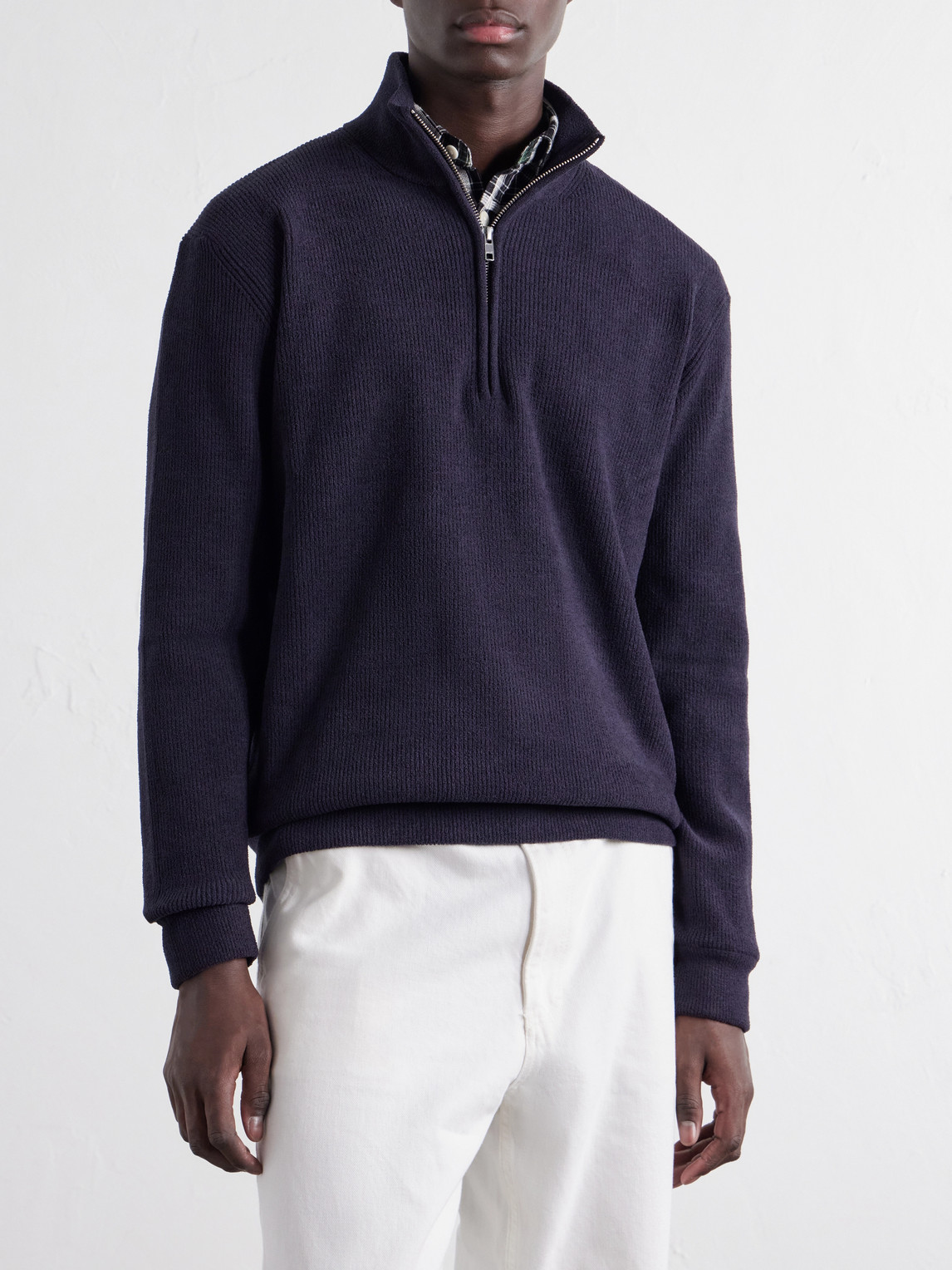 Danny 6429 Ribbed Chenille Half-Zip Sweater
