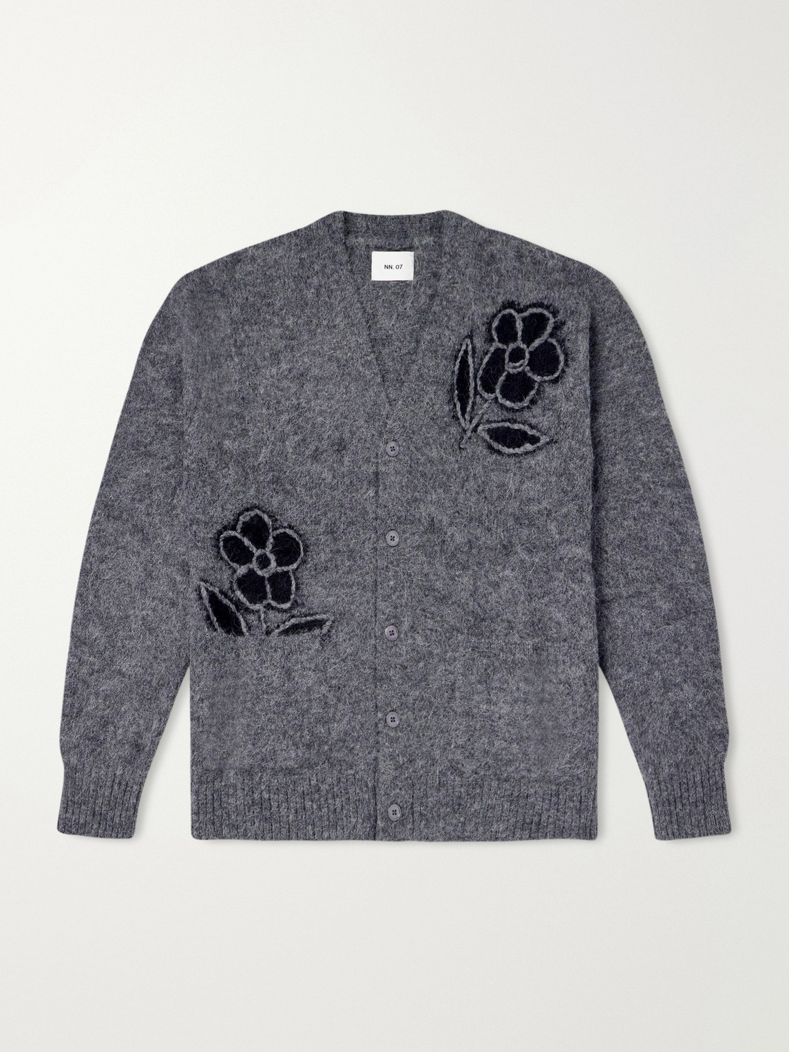 Kyle 60021 Embroidered Intarsia-Knit Brushed Alpaca-Blend Cardigan
