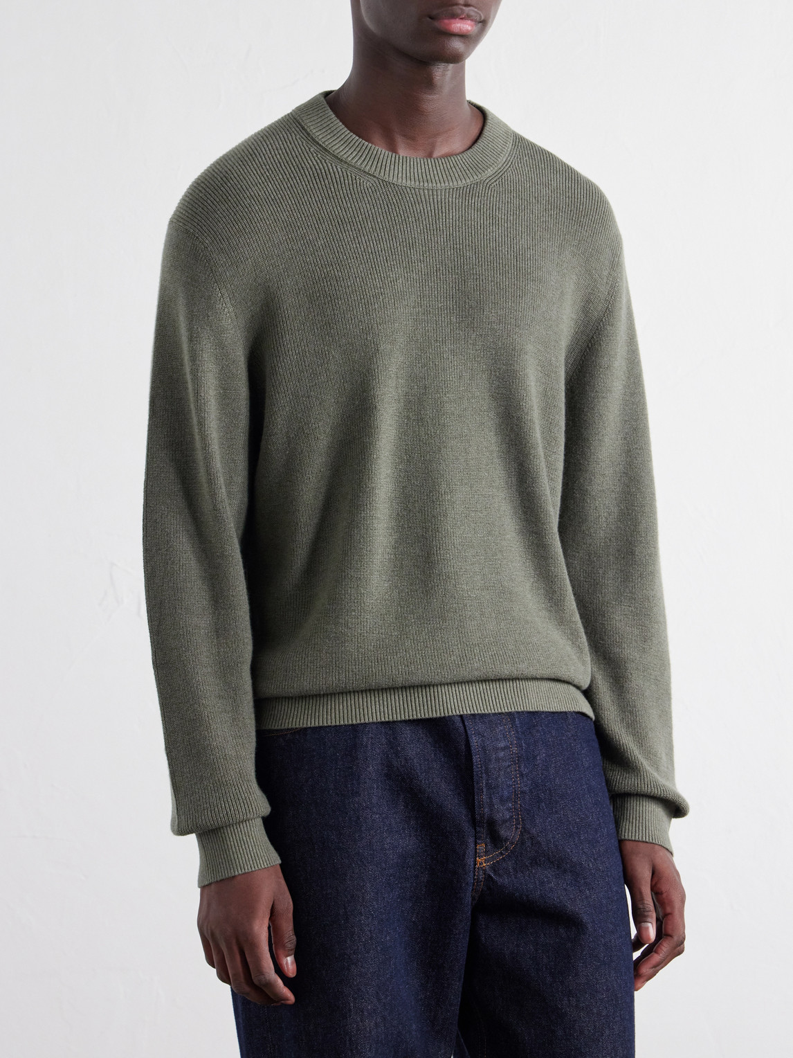Hope Rib Crew 60060 Organic Cotton And Cashmere-Blend Sweater