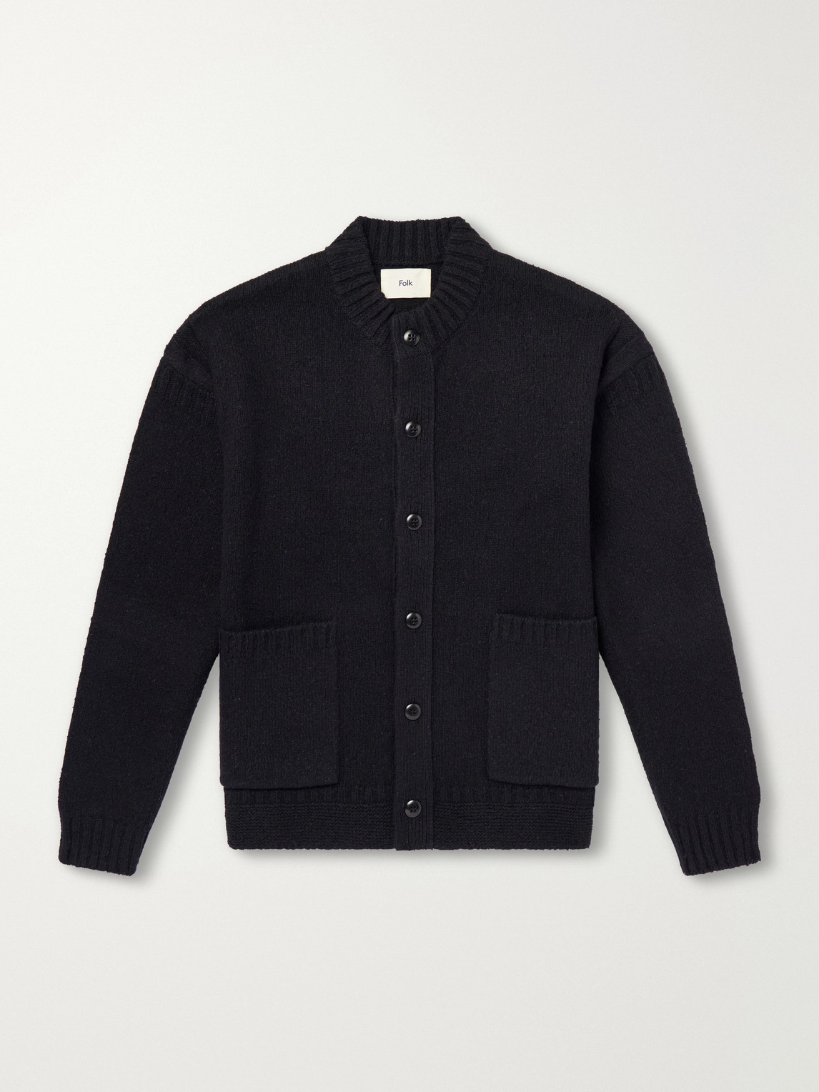 Folk Knitted Cardigan In Black