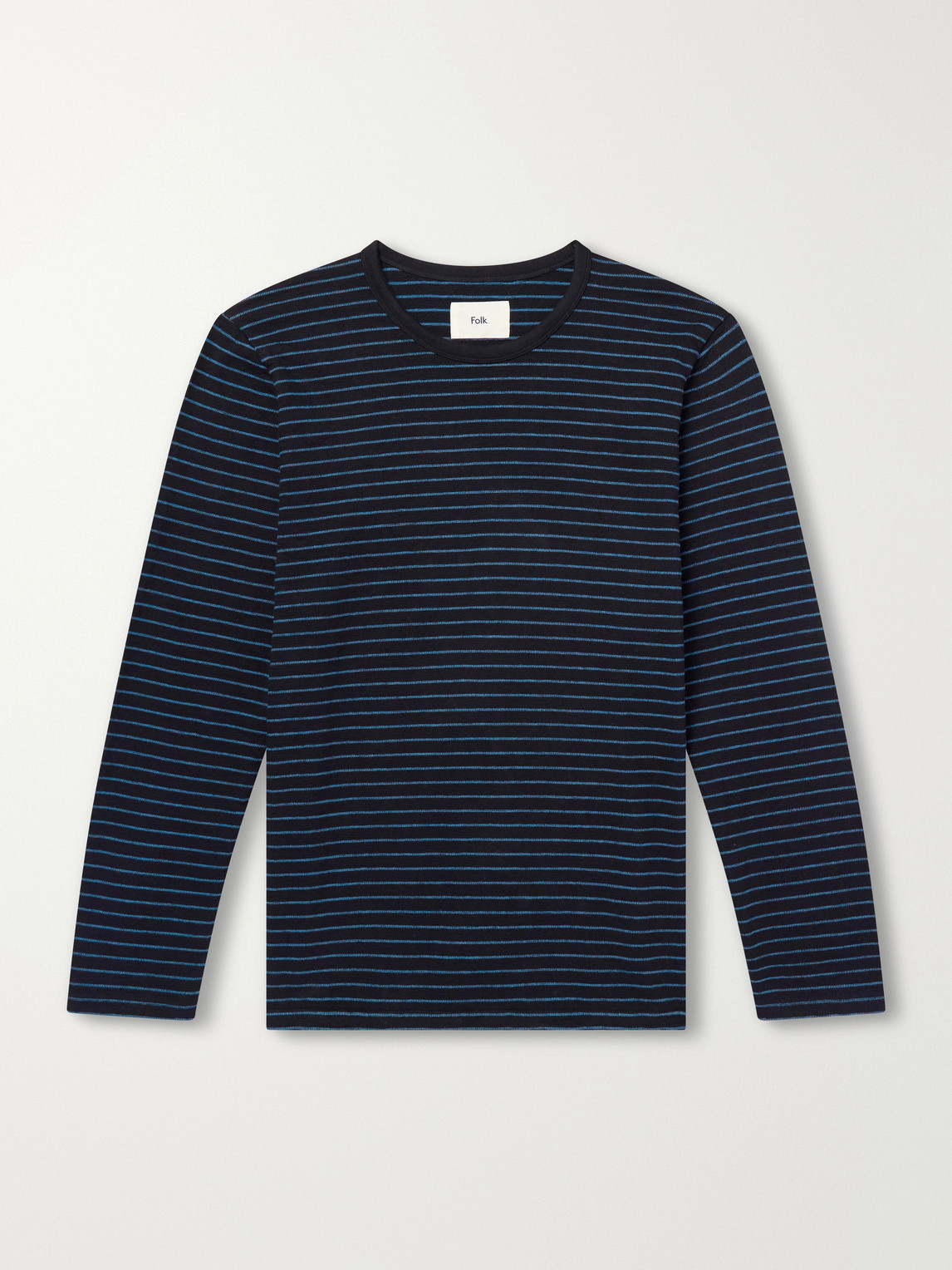 Folk Striped Cotton T-shirt In Black