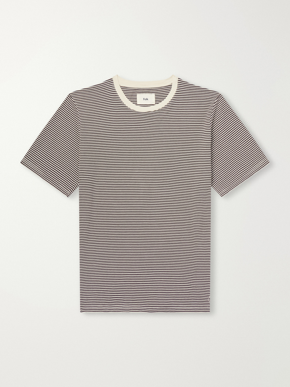 Folk Striped Cotton-jersey T-shirt In Brown