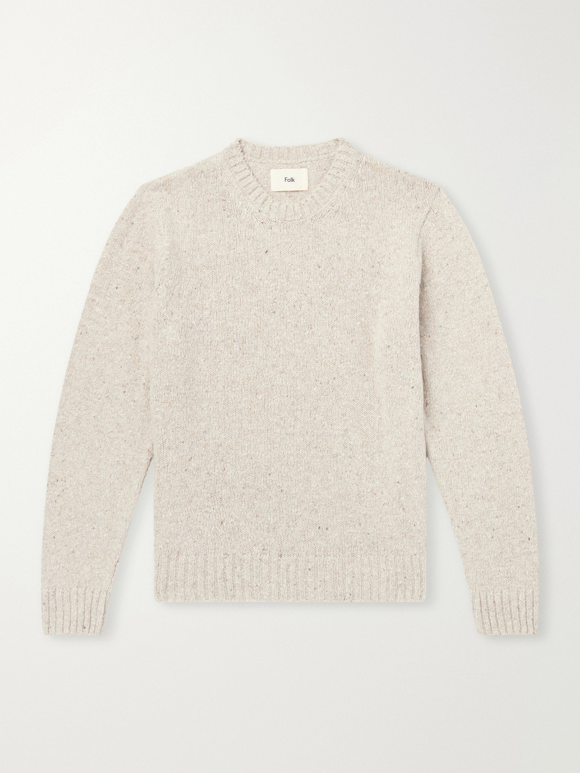 Folk Chain Mélange Wool-blend Sweater In Neutrals