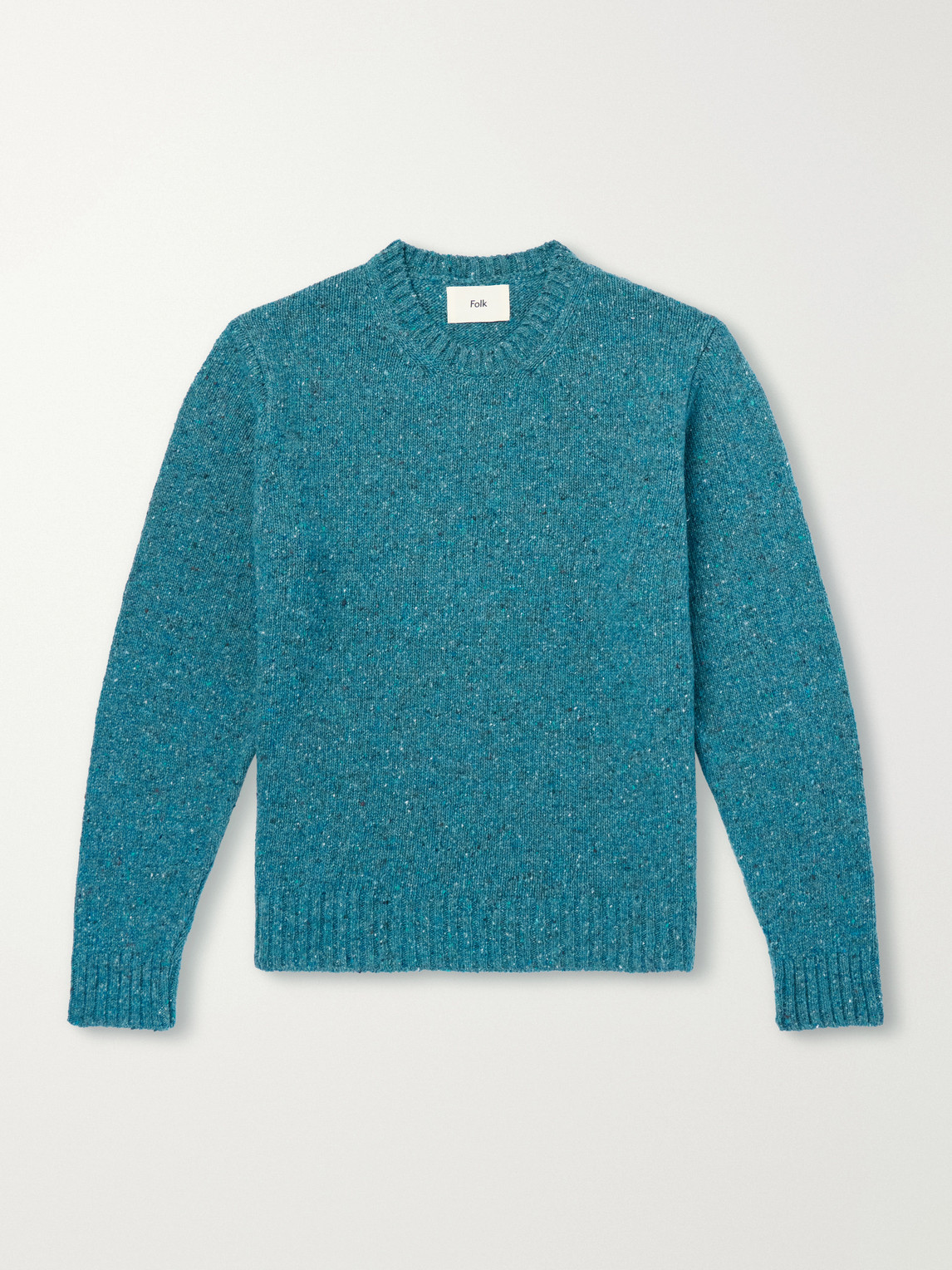 Folk Chain Mélange Wool-blend Sweater In Blue