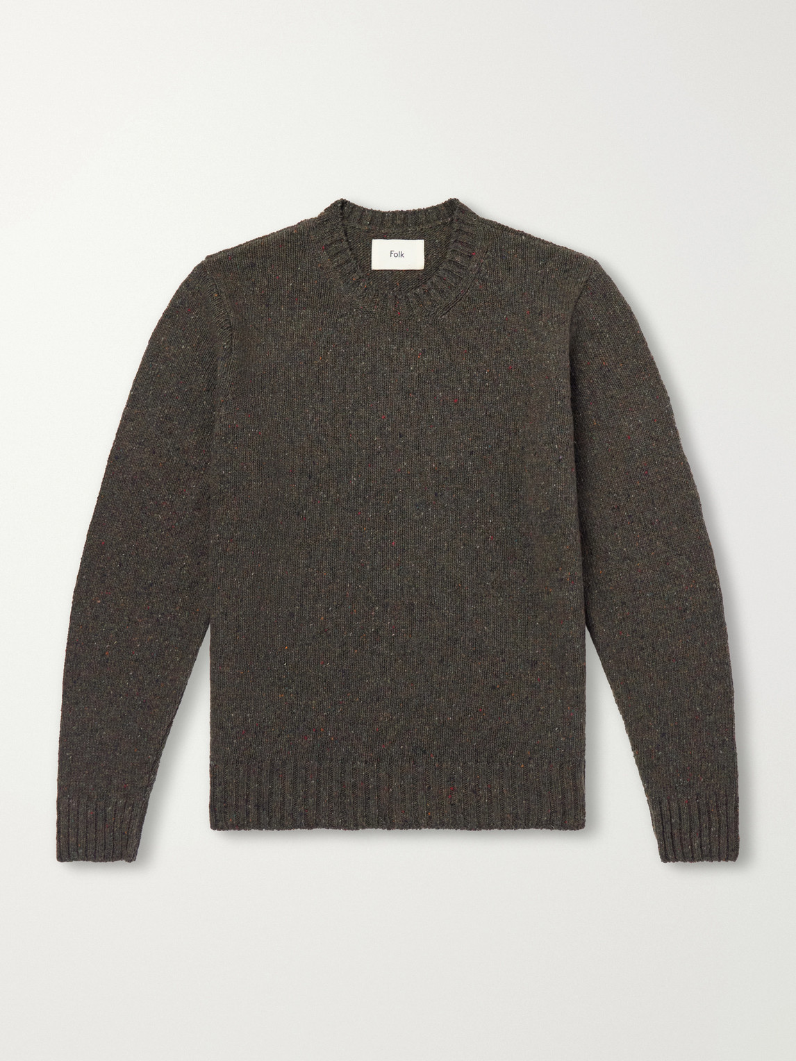 Folk Chain Mélange Wool-blend Sweater In Green