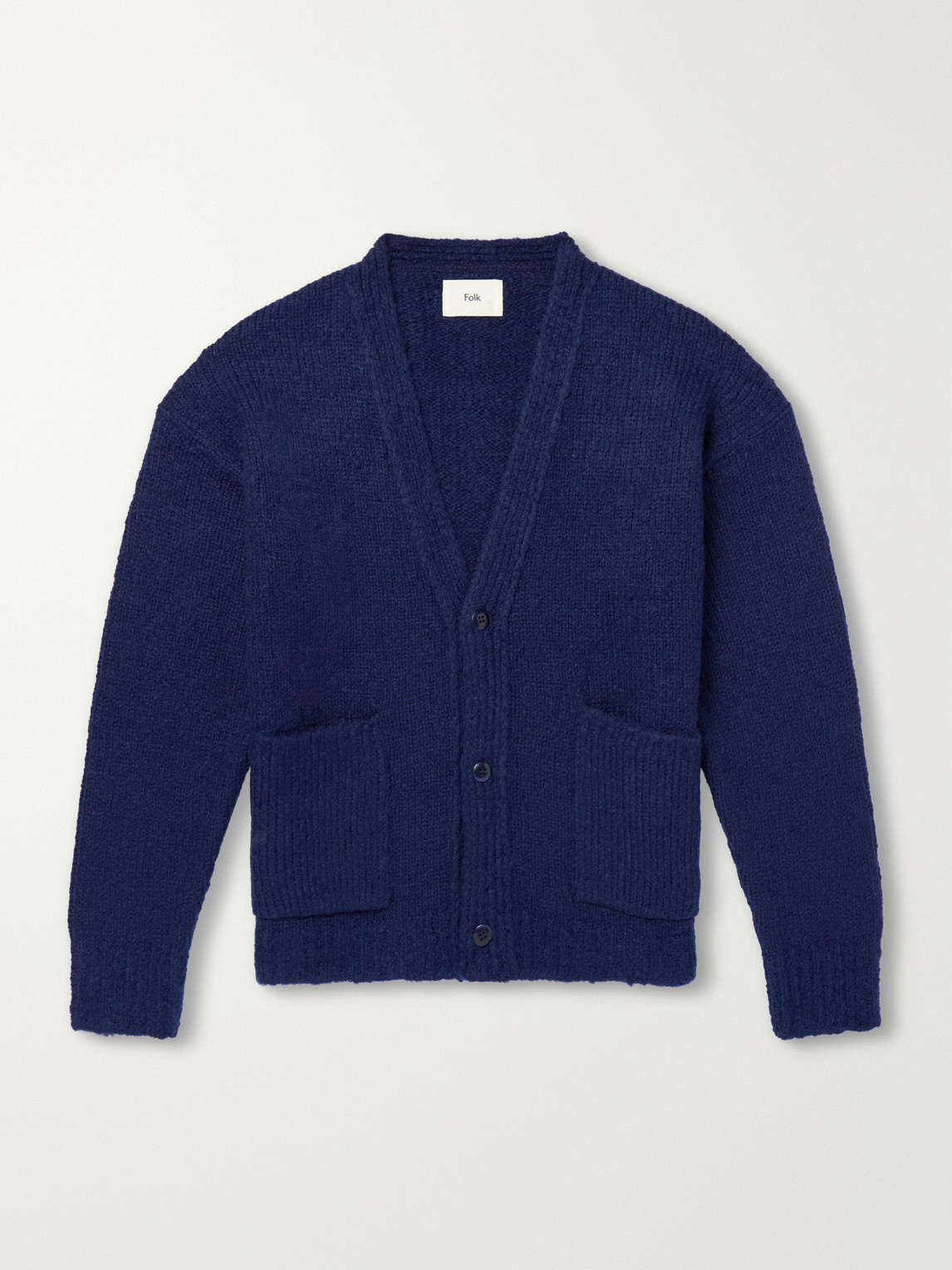 Folk Knitted Cardigan In Blue
