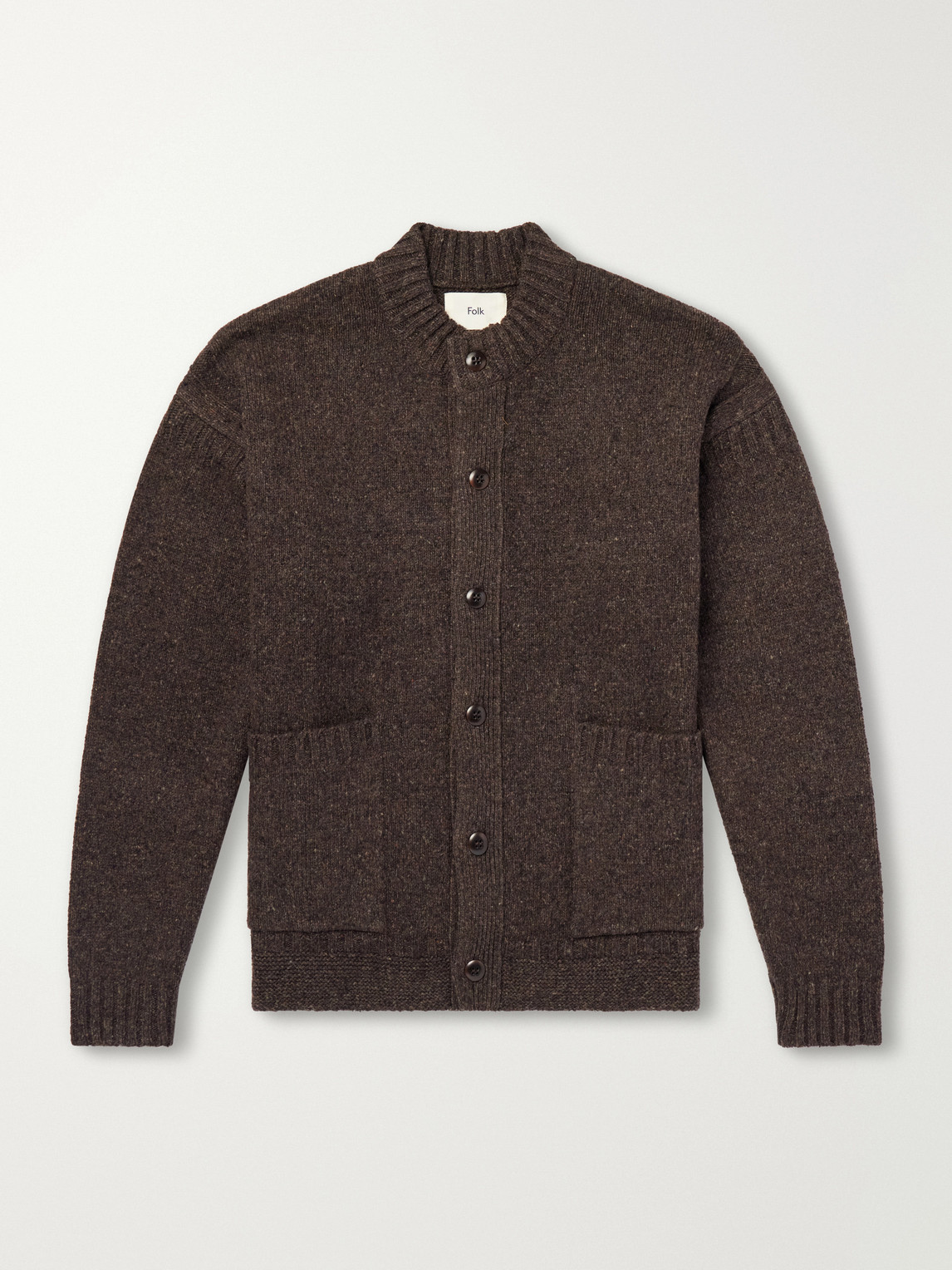 Folk Knitted Cardigan In Brown