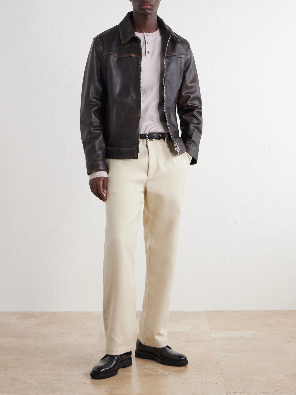 Mr P. - Straight-Leg Cotton And Cashmere-Blend Twill Trouser