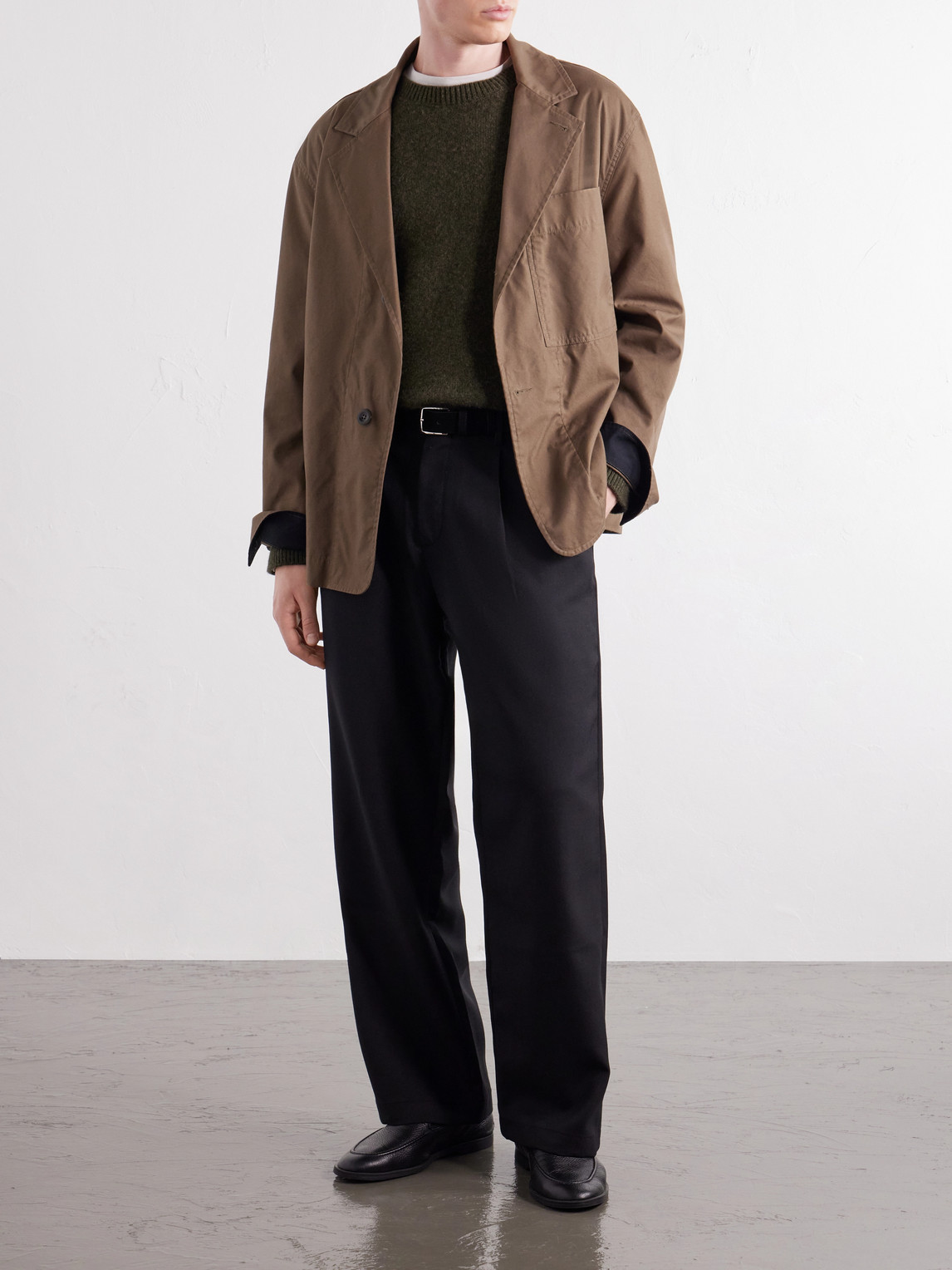 Mr P. - Wide-Leg Pleated Wool-Fresco Trousers