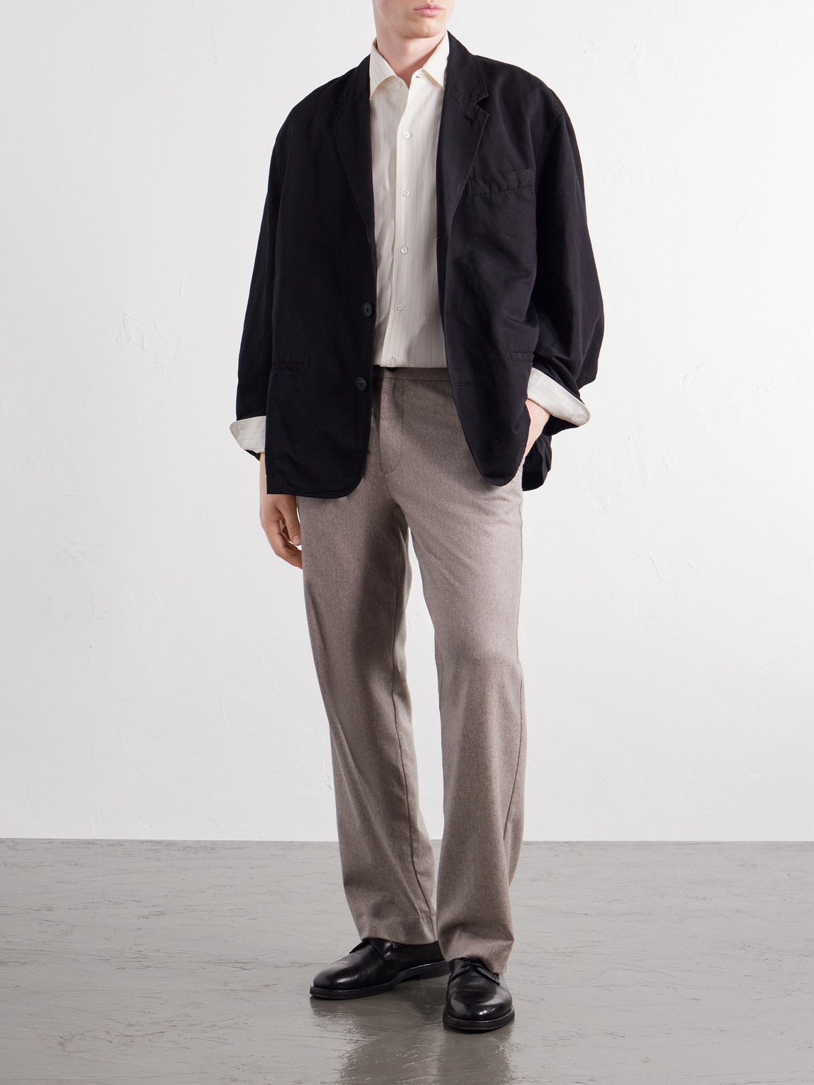 Mr P. - Straight-Leg Wool-Blend Flannel Trousers