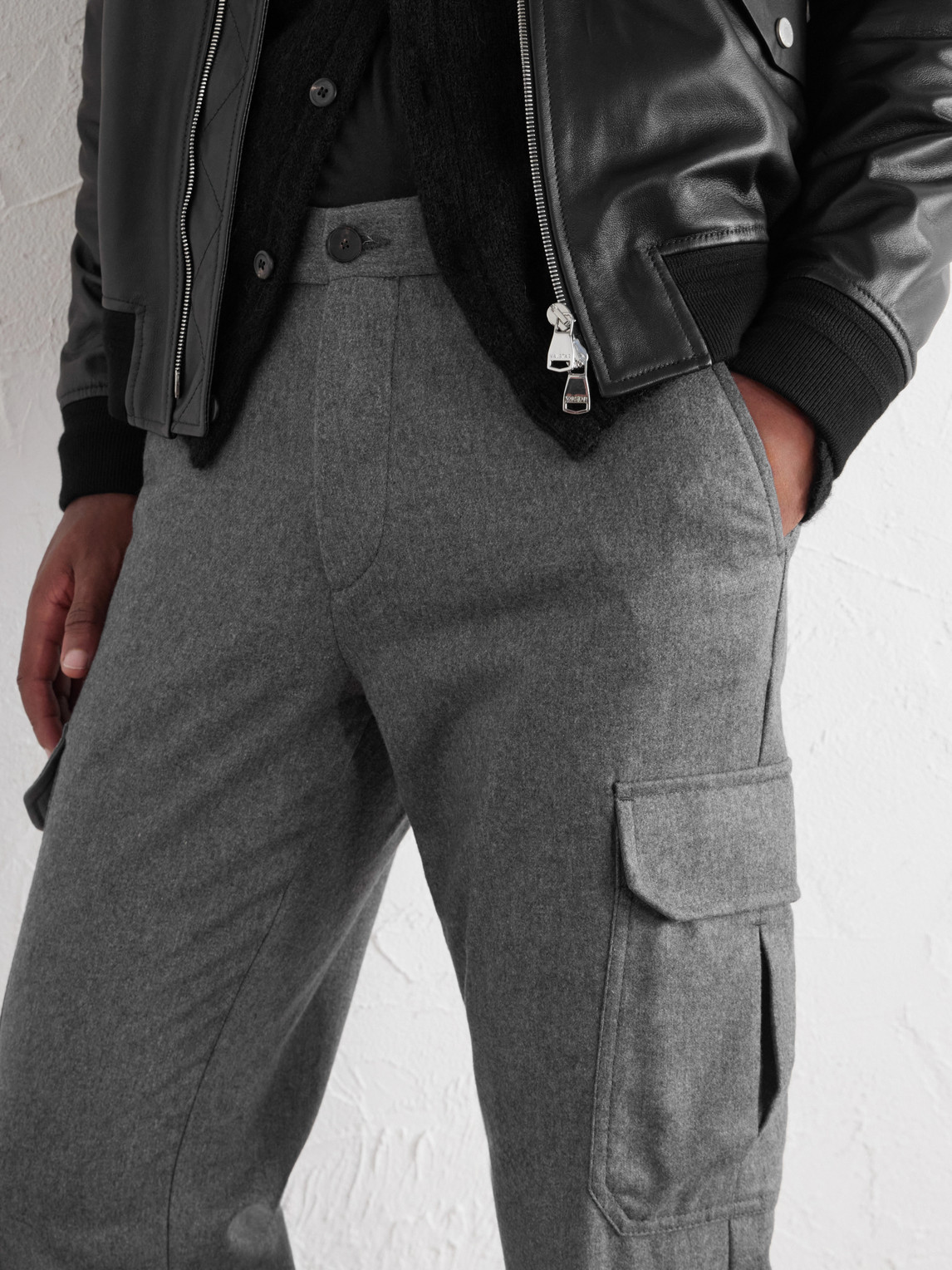 Mr P. - Straight-Leg Wool-Flannel Cargo Trousers