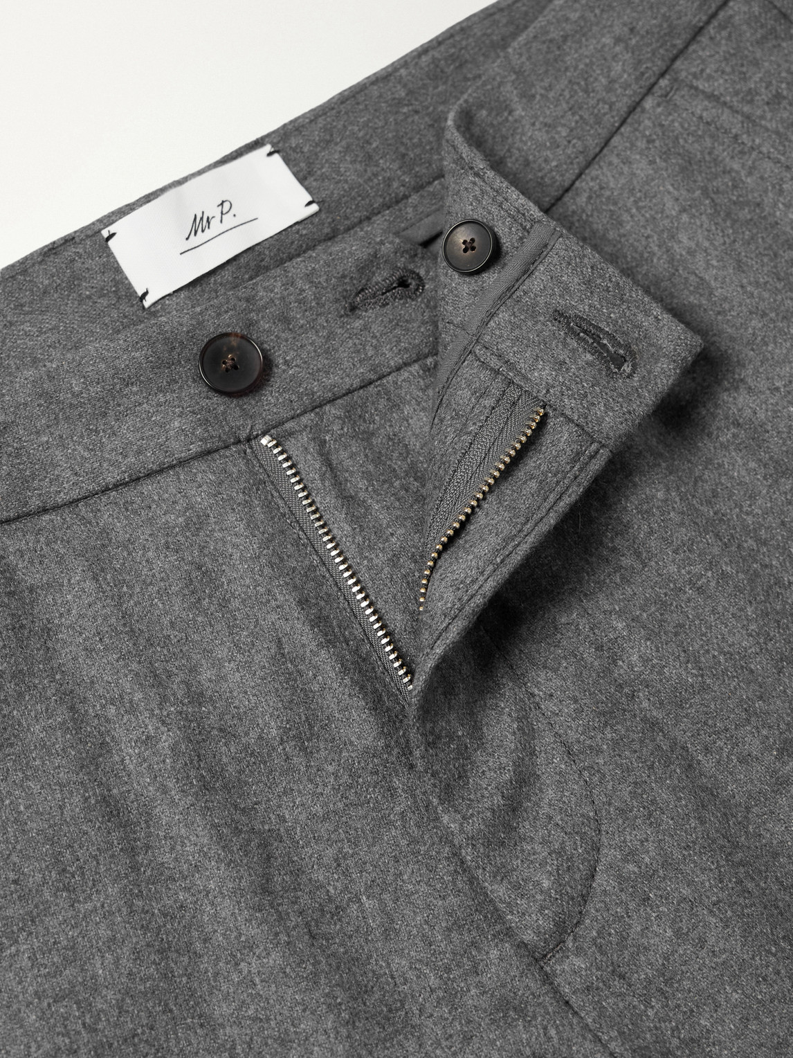 Mr P. - Straight-Leg Wool-Flannel Cargo Trousers