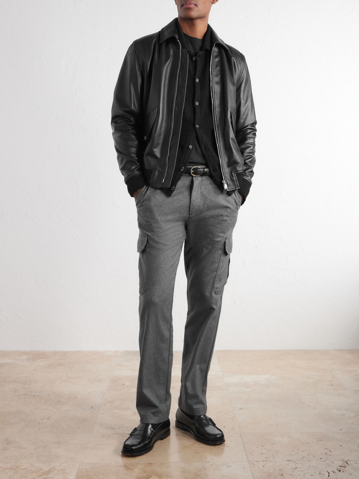 Mr P. - Straight-Leg Wool-Flannel Cargo Trousers