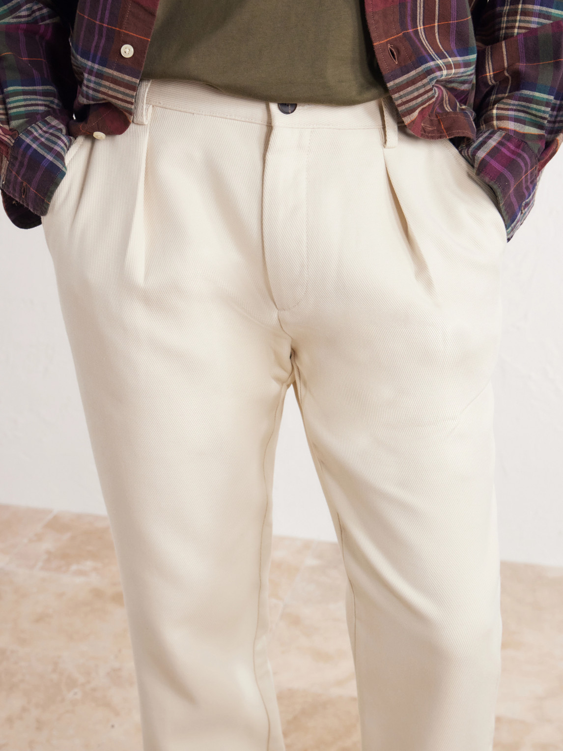 Mr P. - Tapered Pleated Cotton And Cashmere-Blend Trousers